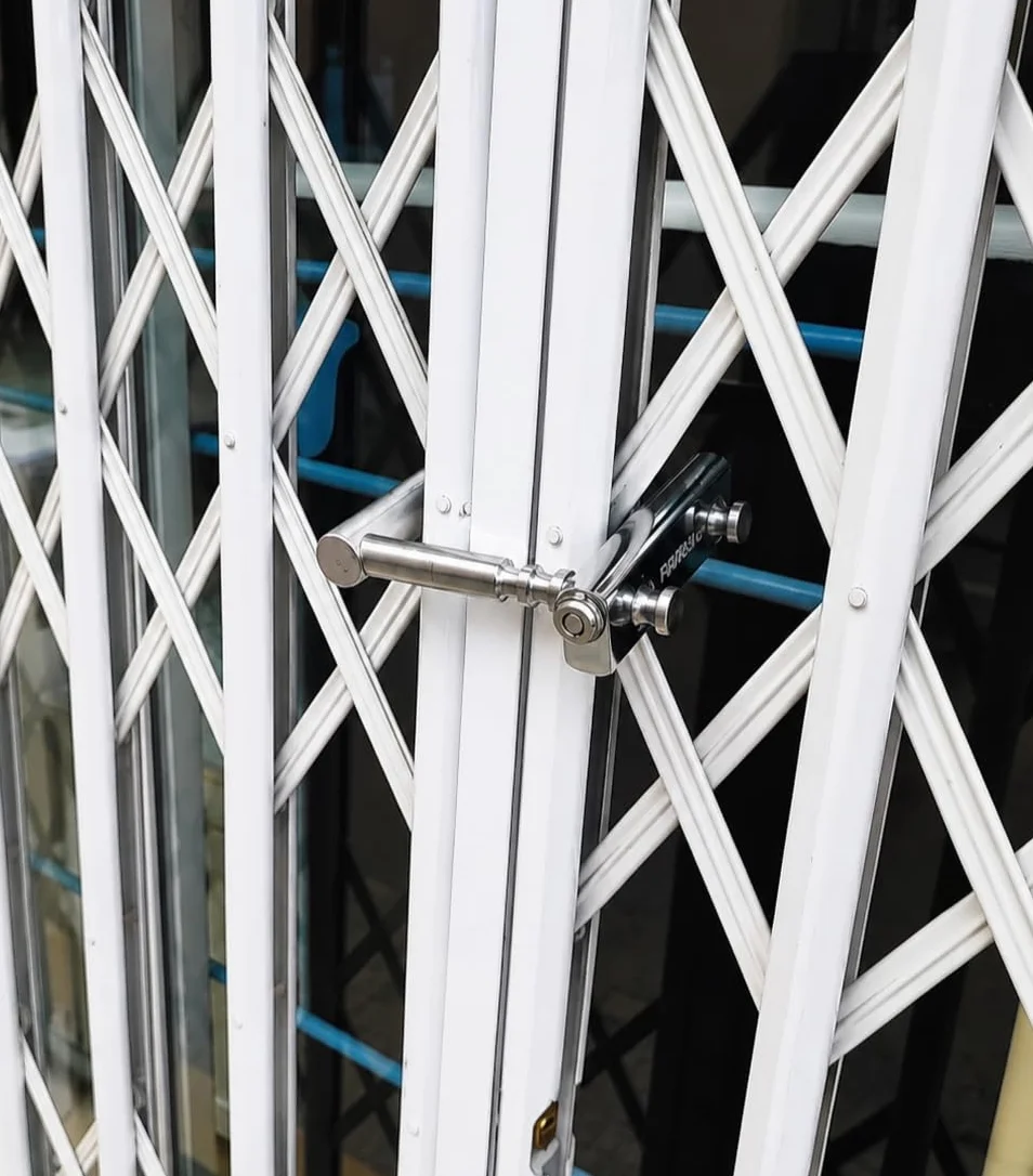 FERPASA® - Candado de Seguridad Extensible - Antirrobo para Verjas, Rejas, Cierres de Tijera, Cierres Extensibles, Cancelas, Puertas de Ballesta - Candado Grande Exterior de 5 posiciones (60-120 mm).