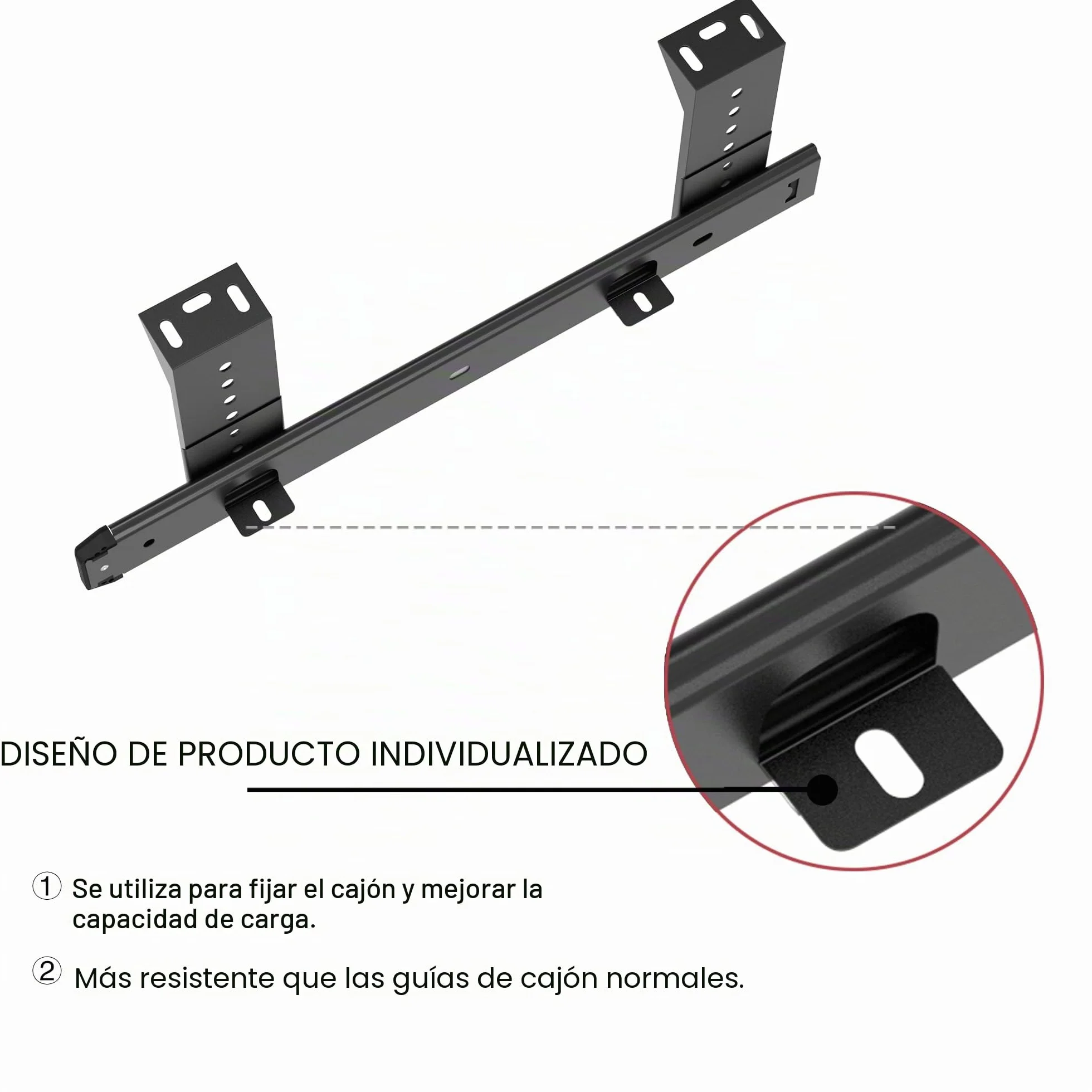 FRMSAET 305/355/405/455 mm Espesor Construcción de acero Teclado Cajón Deslizadores Bandejas Accesorios Gabinete Muebles Rieles de hardware (405 mm, Negro)