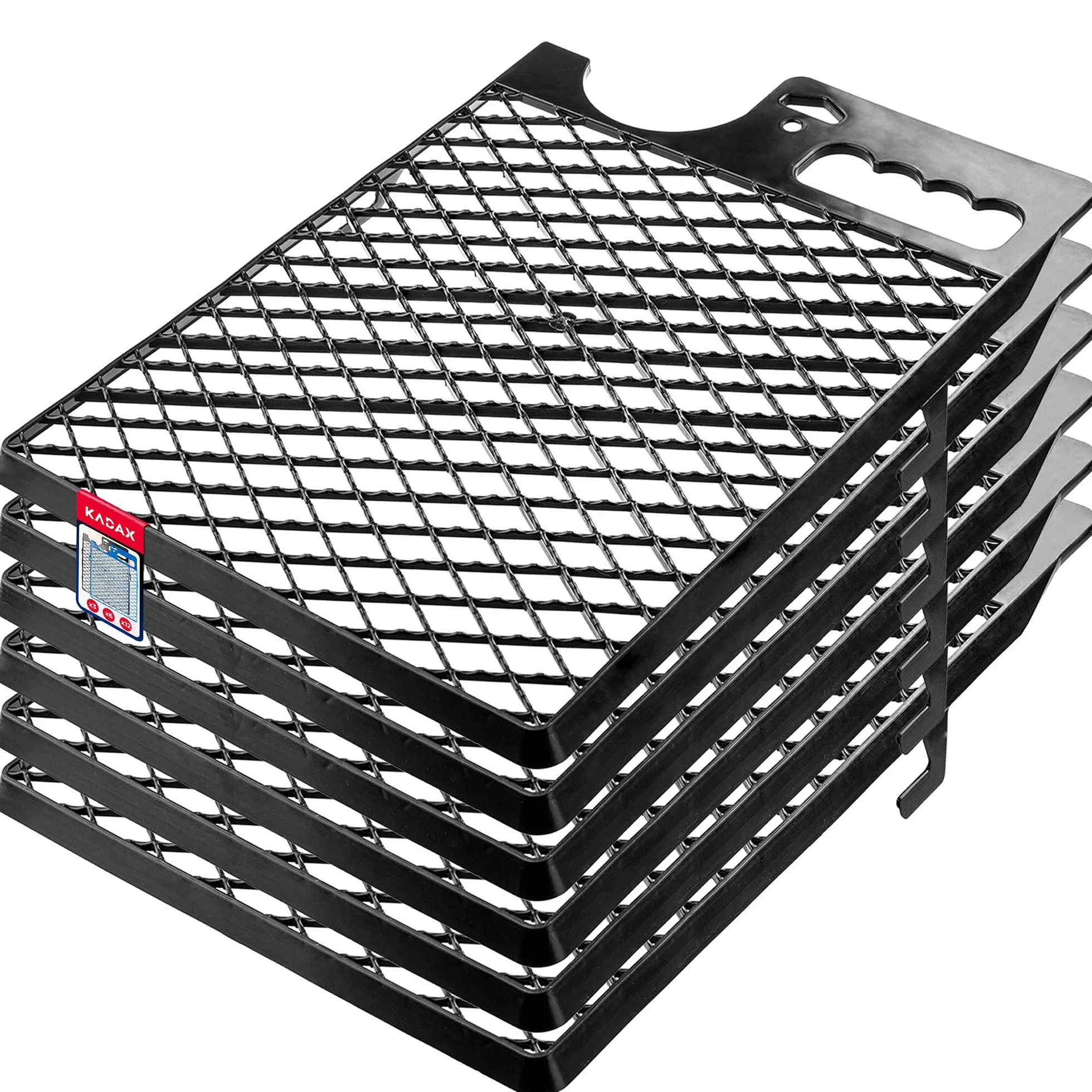 KADAX Rejilla para rascar de 39 x 28 cm, rejilla de plástico grande para pintura, accesorios de pintura, rejilla de goteo, herramienta de pintura, raspador de pintura (6), color negro