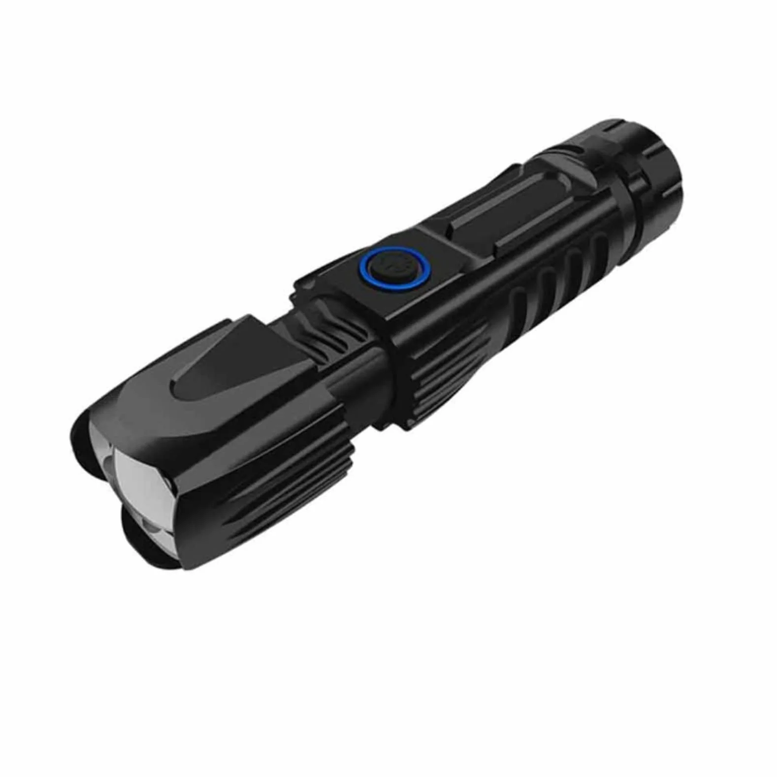 BAJIE Flashlight Super Bright Xhp90 Led Flashlight con Entrada USB y función de Salida 5 Modos Deslumbramiento Antorcha táctica Zoom Impermeable Luz Exterior