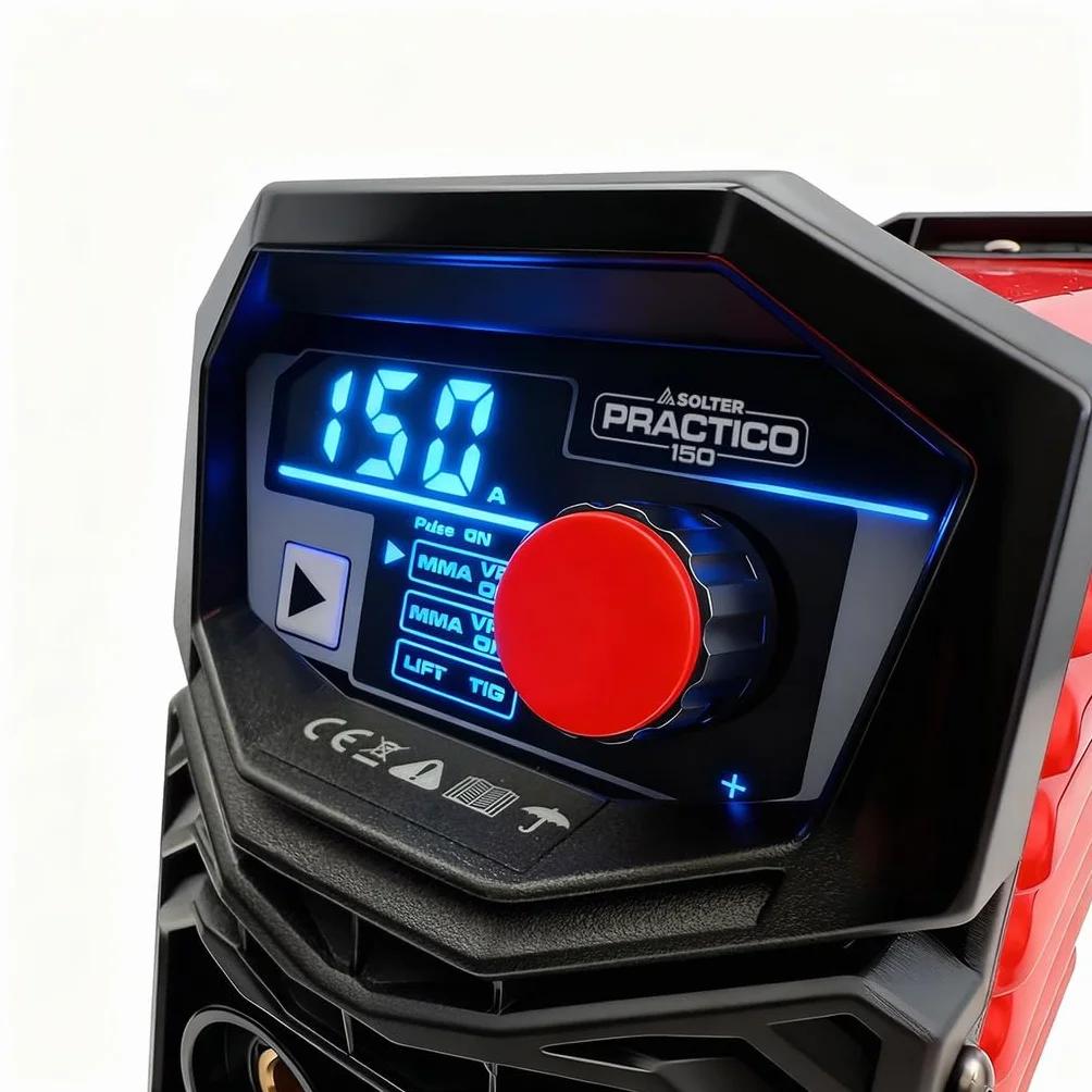 Solter PRACTICO 150 LD – Inverter de Soldadura MMA/LIFT TIG 150A (20%) | Compacto y Ligero | 220V | Electrodos Ø2,5/3,2mm | Equipo Profesional con Protección Térmica y Ventilación Forzada