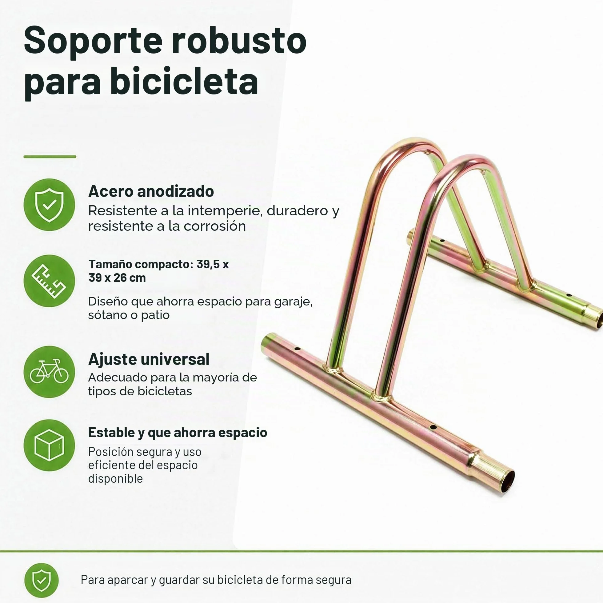 WilTec Bicicletas Aparcamiento bicis Aparcabicis Metal Exterior Suelo