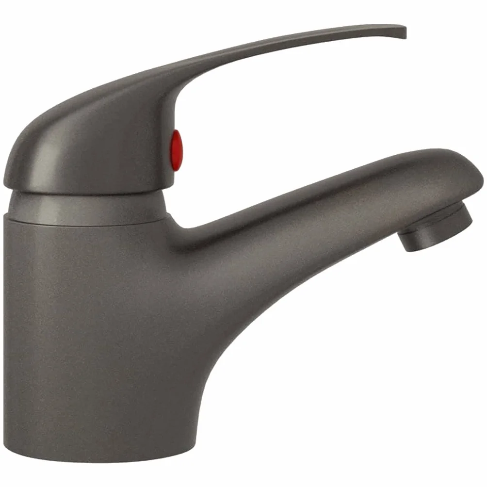 Grifo mezclador monomando gris para baño y cocina, aleación de zinc con cartucho de cerámica, 13 x 10 cm, manguera flexible de acero inoxidable, incluye accesorios de instalación
