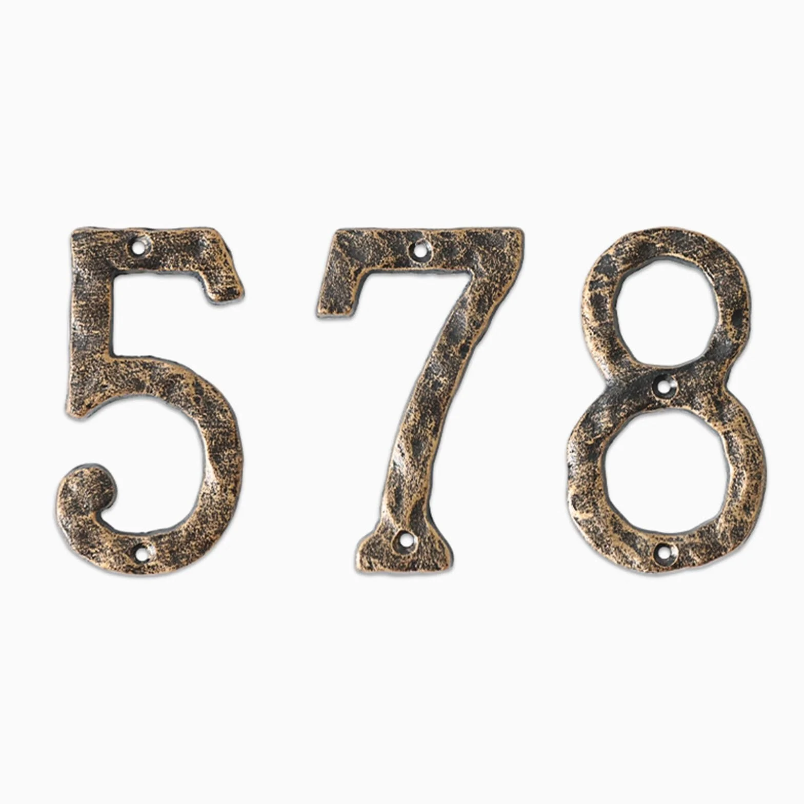 Números casa 5,5 pulgadas con tornillos - Número puerta moderno metal, números dirección hierro fundido bronce, cartel dirección, para exterior, buzón, apartamento, jardín, habitación(9)