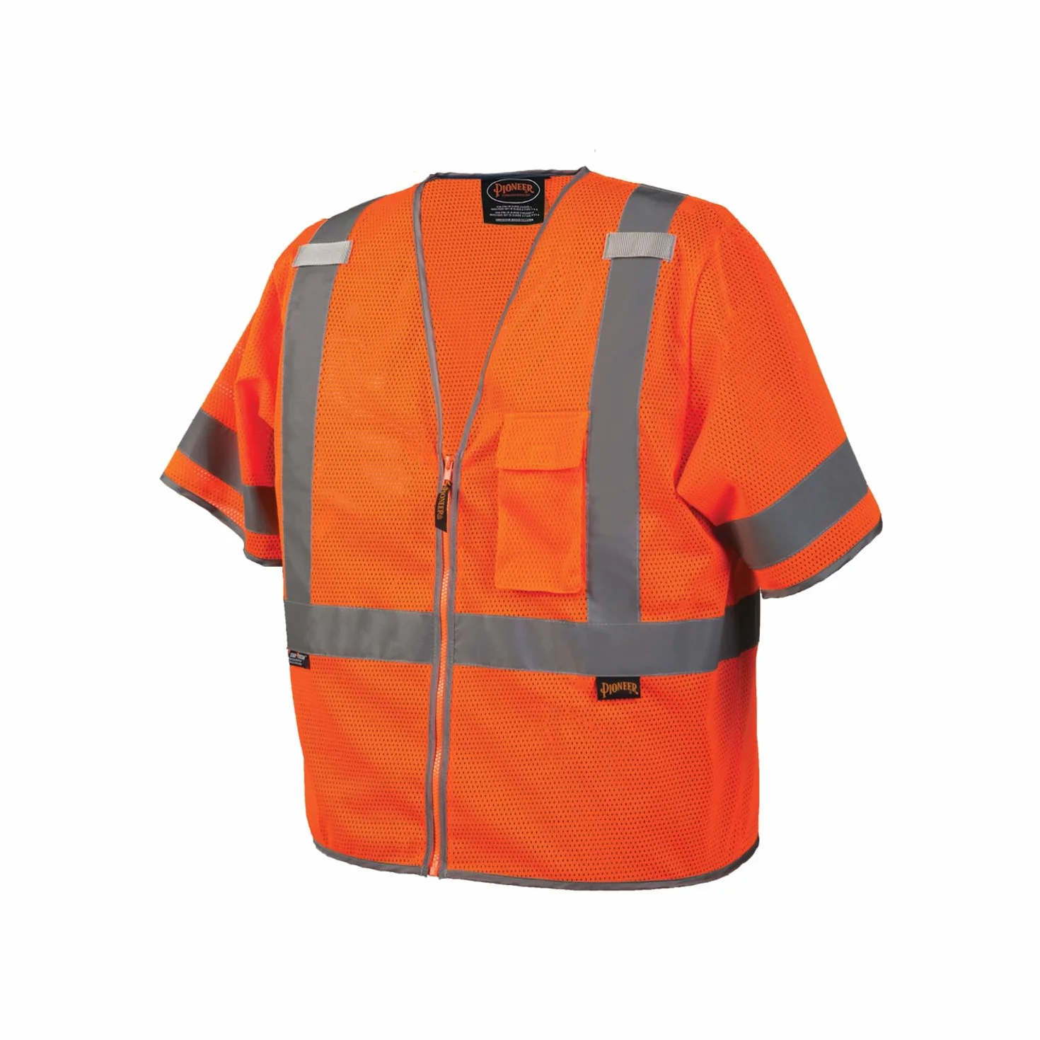 Pioneer 6790U - Chaleco de manga corta con cinta de 2", color naranja, pequeño