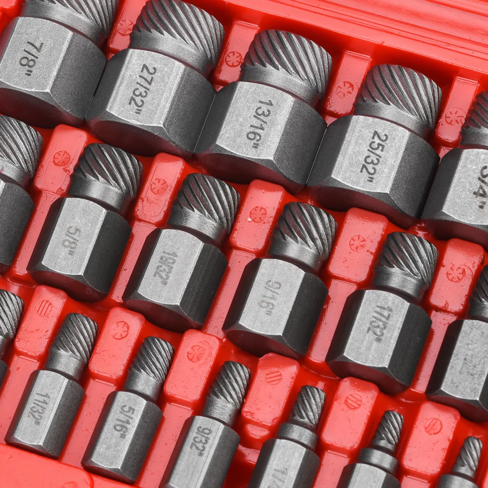 Juego de 25 Extractor de Tornillos, Profesionales Extractor de Tornillos Rotos, Extractores de Tornillos Izquierdos para Remover Pernos, Tornillos y Tornillos de Cabeza Hexagonal Rotos