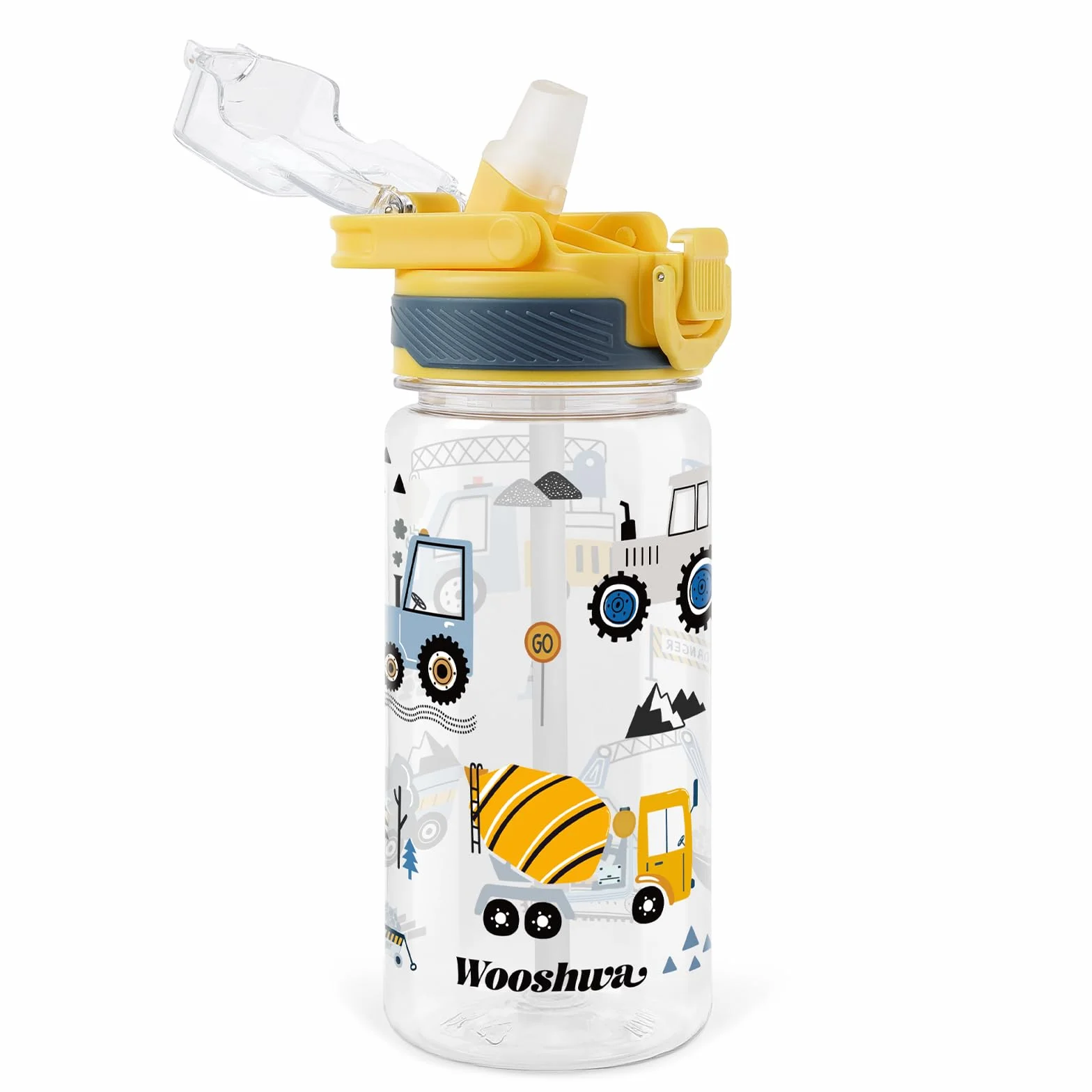 Botella de Agua 480ml a Prueba de Fugas con Pajitas Sin BPA Excavadora