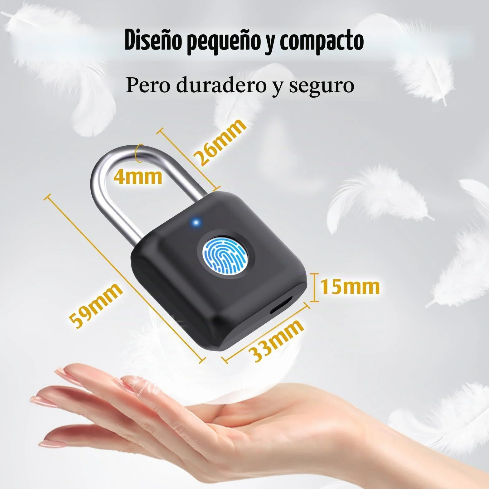 Anweller Anweller Smart Lock - Candado biométrico con huella dactilar