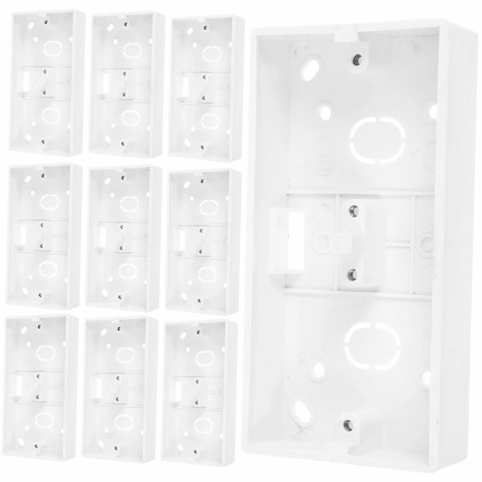 Veemoon 10piezas Caja De Conexiones Eléctricas Versátil Montaje Superficie De Corriente Individual Interruptor Eléctrico Base