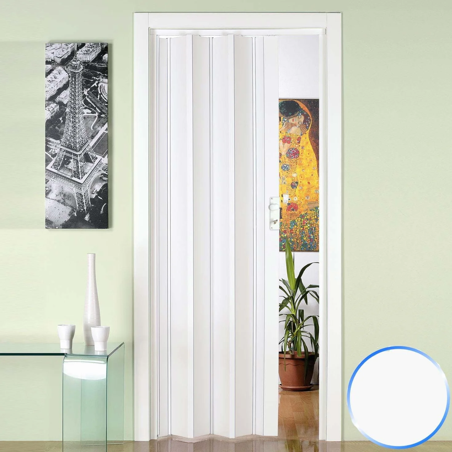 Forte Puerta Plegable de Interior de PVC Blanco 88,5x214 cm Mod.Luciana