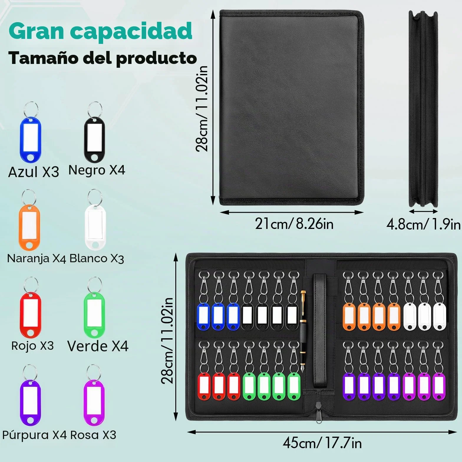 Portátil Caja Seguridad Llaves Grand Armarios de Llaves con Gancho Caja Llavero Pared Armario Llaves Organizador Llaves Exterior Caja Guarda Llave Coche para Office Garage
