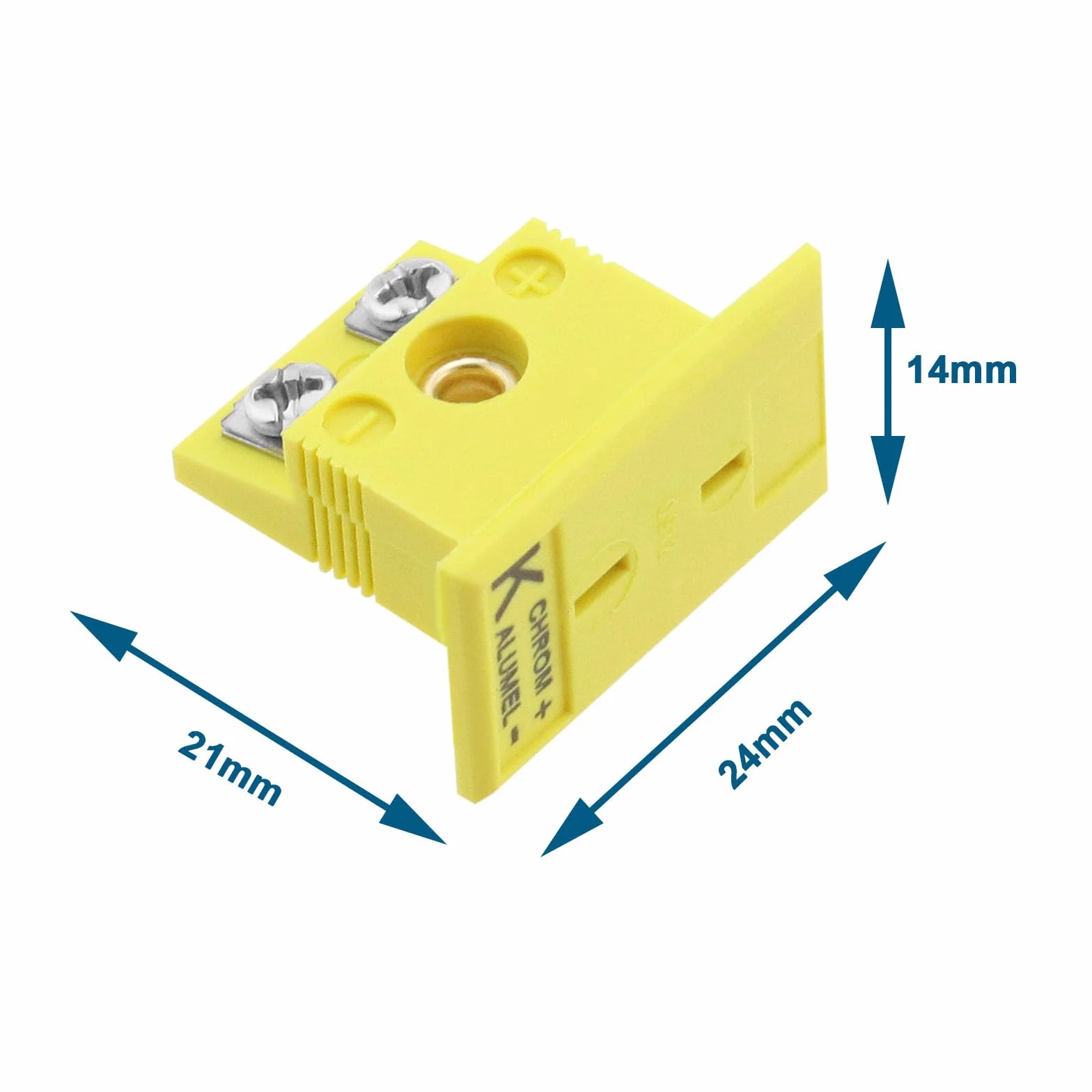 OTOTEC 4 Juegos de Conectores de Cable de Termopar Tipo K con Panel Minienchufe Amarillo con Instalación de Panel MPJ-KF de 21mm X 24mm X 14mm