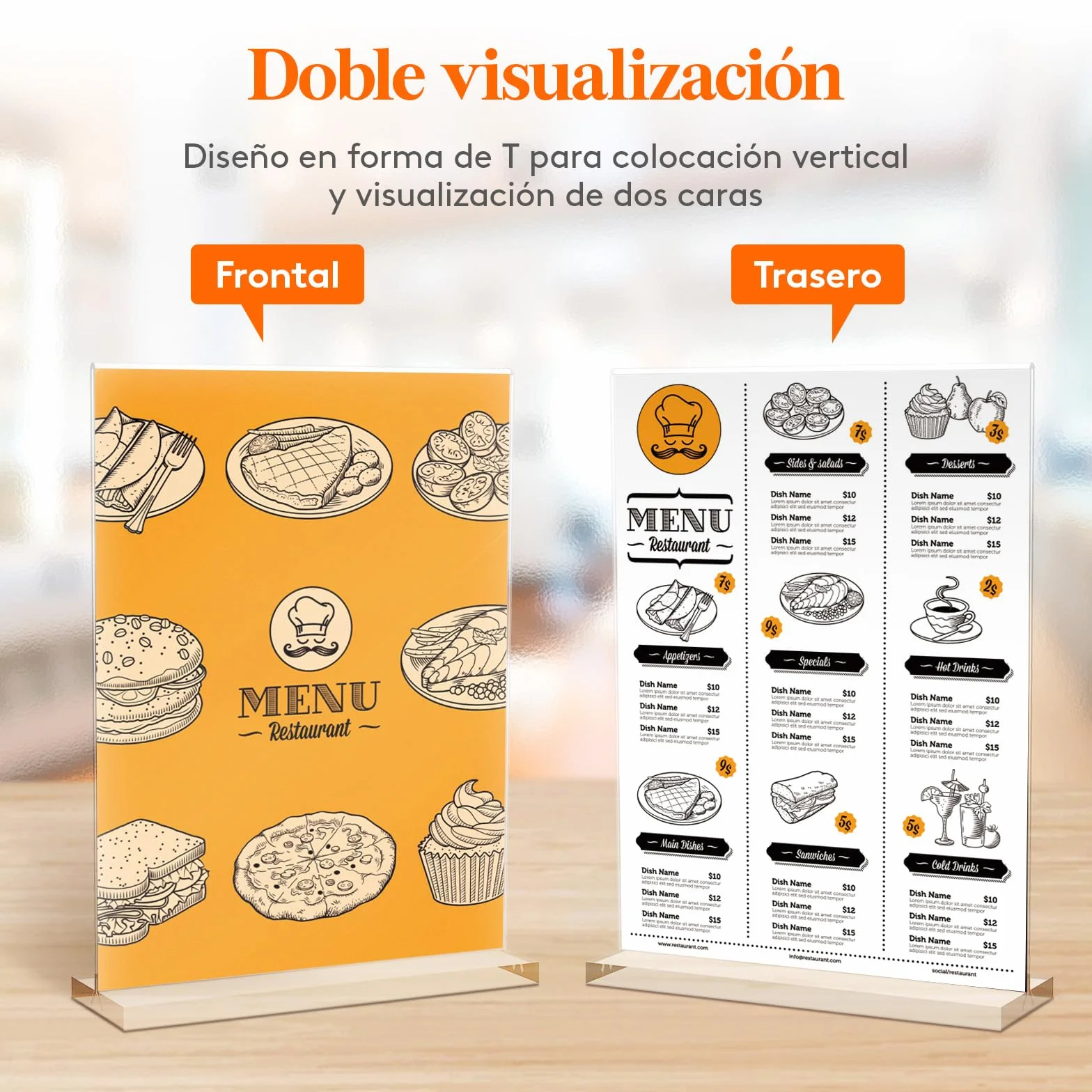 Lifewit Soporte Acrílico para Carteles A4 6 Pack, Doble Cara Transparente, Marco de Fotos de Plástico, 30 x 21 cm
