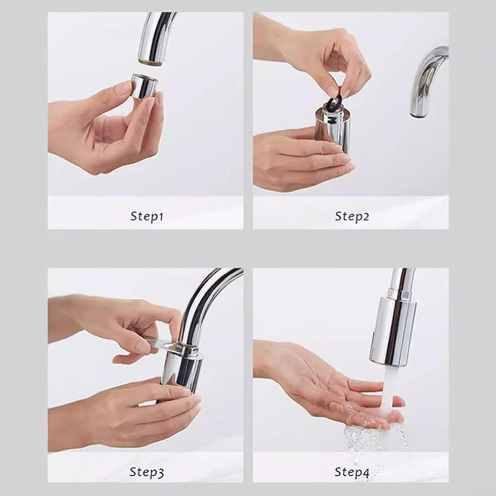 Adaptador automático de Grifo con tecnología de Sensor infrarrojo para conservación de Agua, Recargable por USB, pulverizador Inteligente sin Contacto