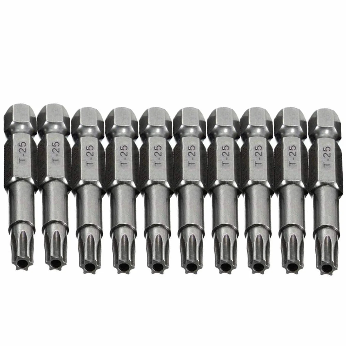 COMOK T8/T10/T15/T20/T25/T30 - Juego de 10 puntas de destornillador magnéticas de cabeza de torx de 50 mm de largo