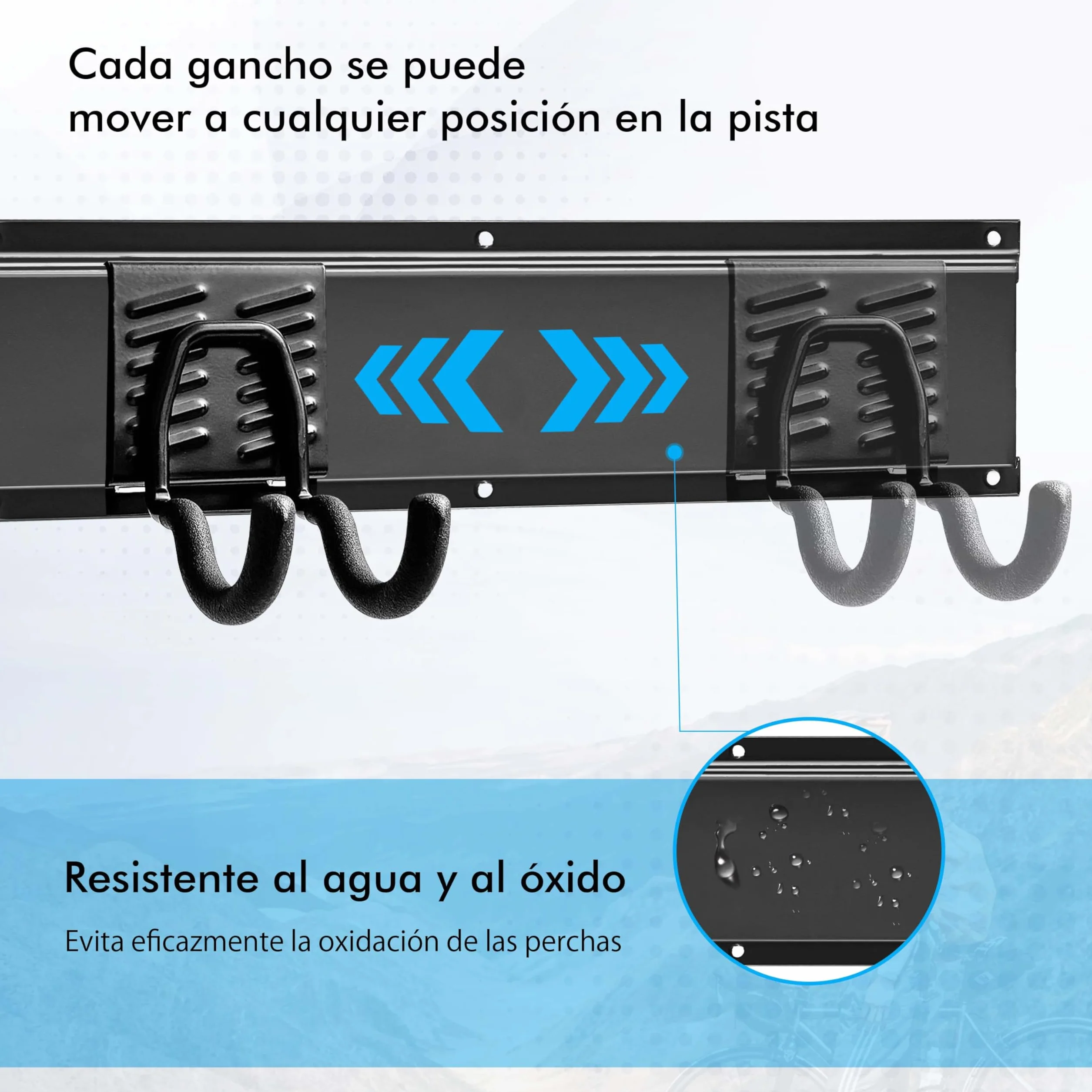 Mimoke Soporte de pared para herramientas de garaje y jardín, organizador con varios ganchos para herramientas de jardín, herramientas eléctricas y más (5 paneles con 15 ganchos)