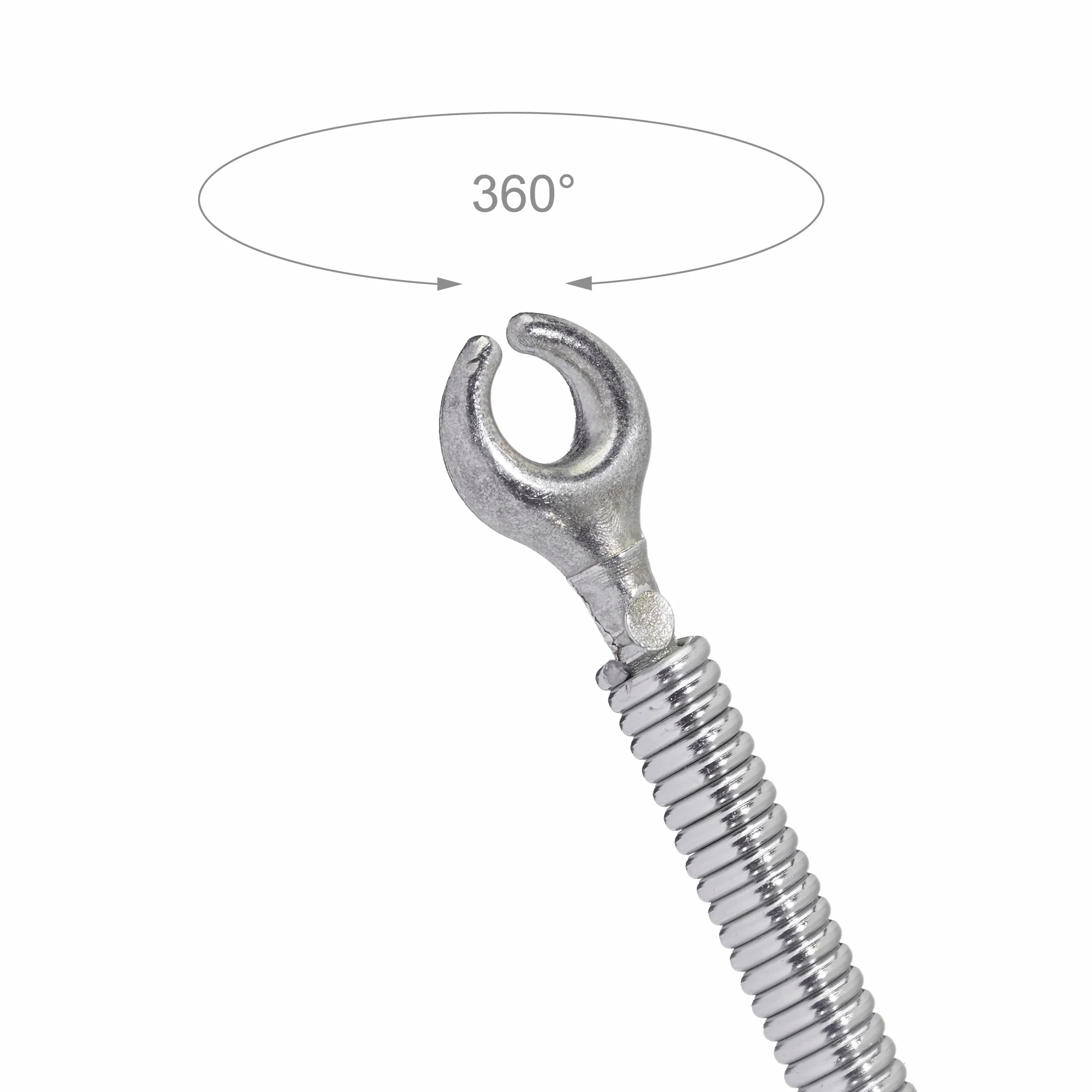 Relaxdays Desatascador de Tuberías, 15 m, para Desatascar Fregaderos, Desagües y Duchas, Espiral, Acero, Platedo y Rojo