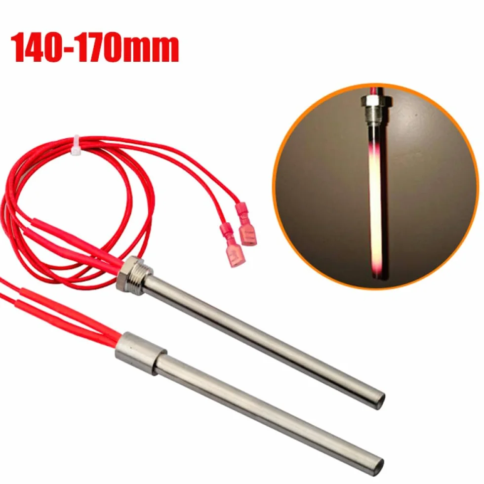 tooloflife Encendedor de pellets, 220 V 300 W, horno de pellets, elemento de encendido, tubo calentador para parrilla de chimenea, 150 mm