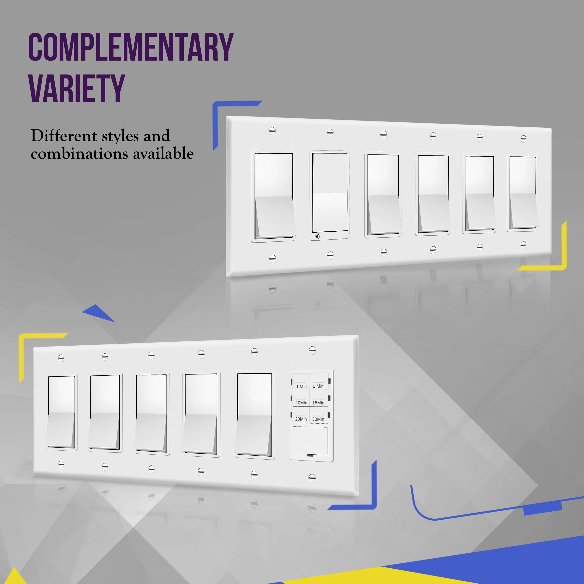 Enerlites Cubierta decoradora para enchufes de pared o cajas de luz, tamaño estándar, policarbonato irrompible