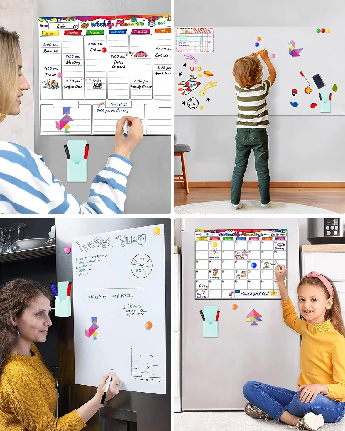 Papel de pizarra magnética 40 x 80 cm autoadhesivo para pared oficina hogar