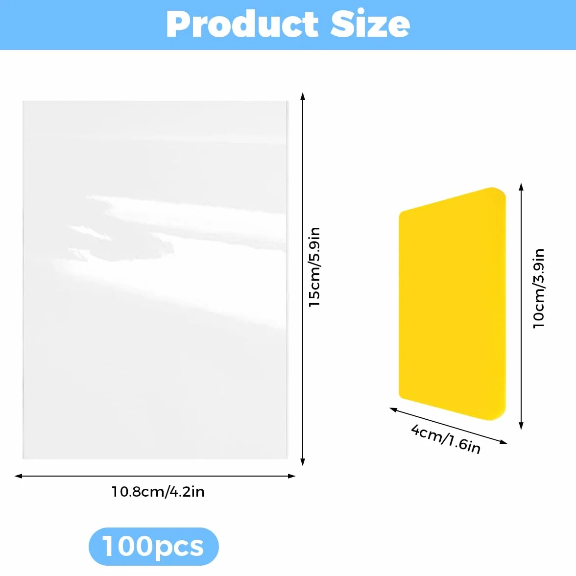 Hojas Laminadas Autosellantes A6 100 Piezas, Láminas Autoadhesivas para Fotos, Tarjetas de Visita, Documentos