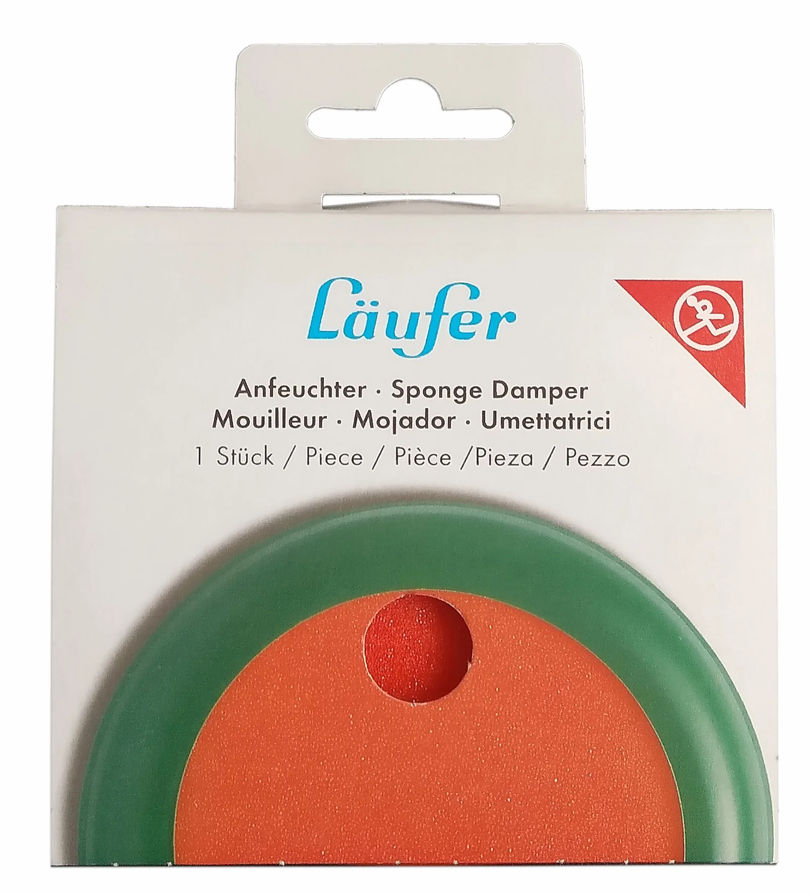 Läufer 69234 Humidificador redondo 8,5 cm esponja naranja funda verde
