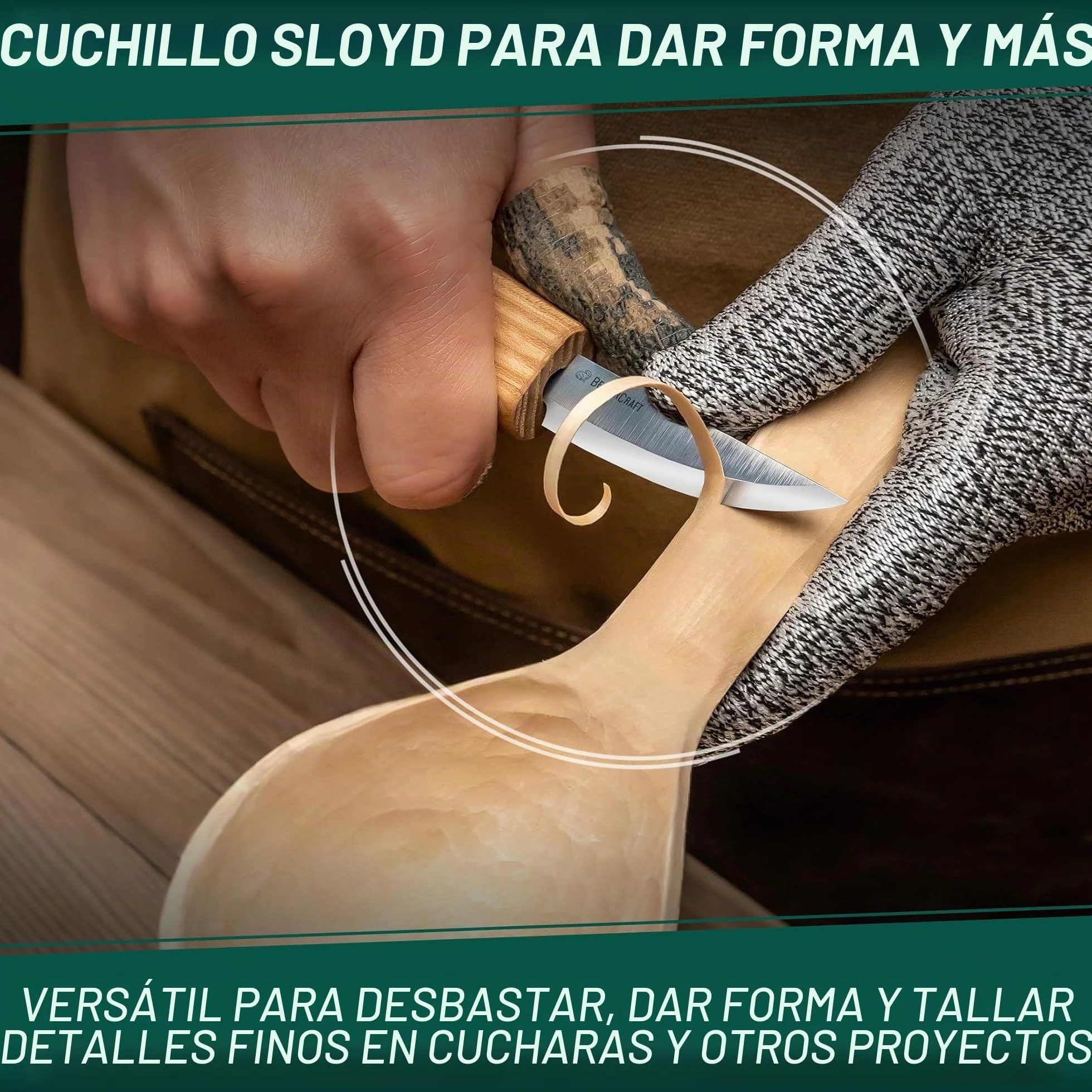 BeaverCraft S01 Set de Cuchillos para Tallar Cucharas de Madera