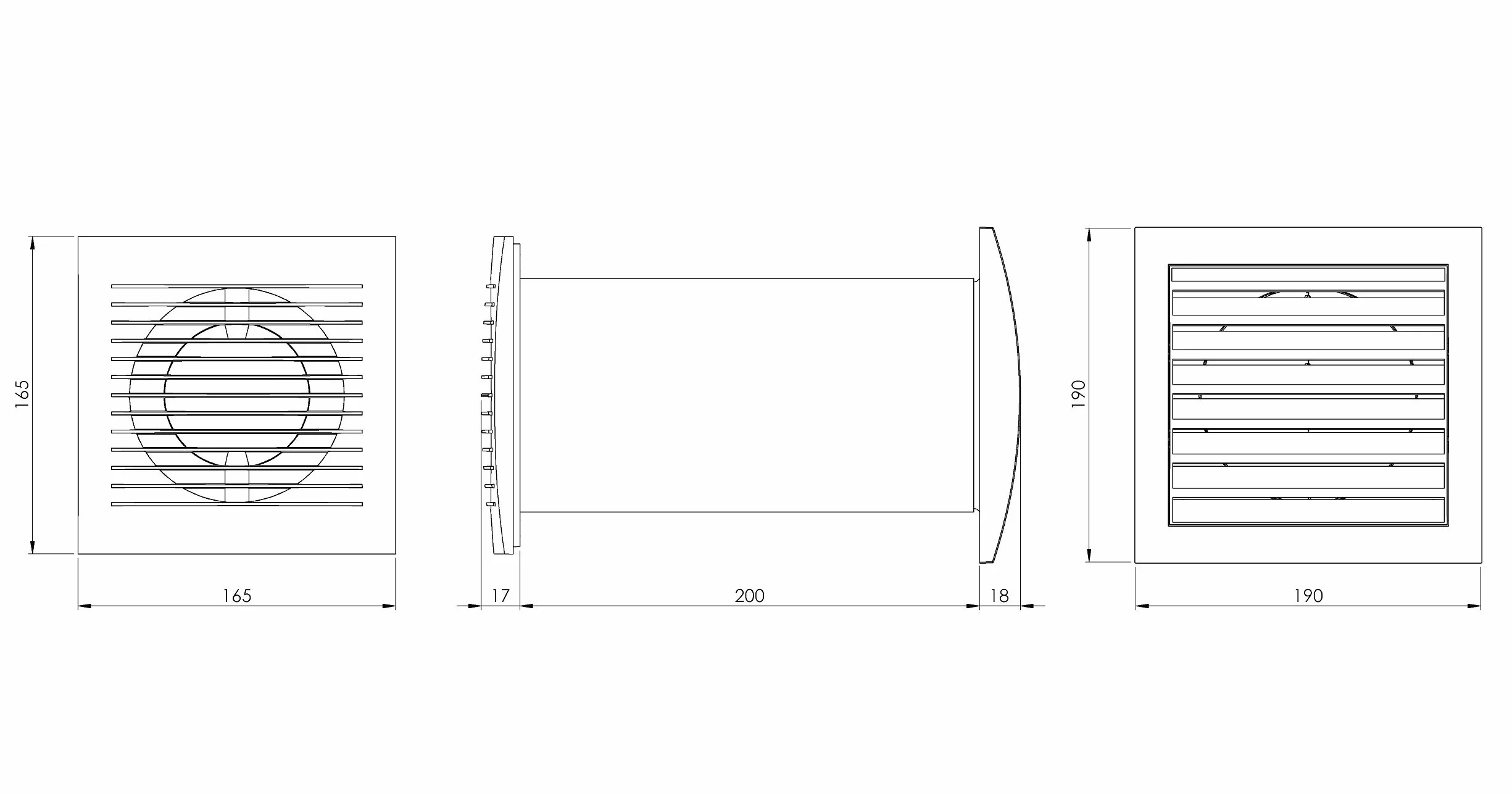 Europlast Ø 125 mm Intercambiador de calor con termostato – Kit de distribución de calor de pared – Plástico blanco