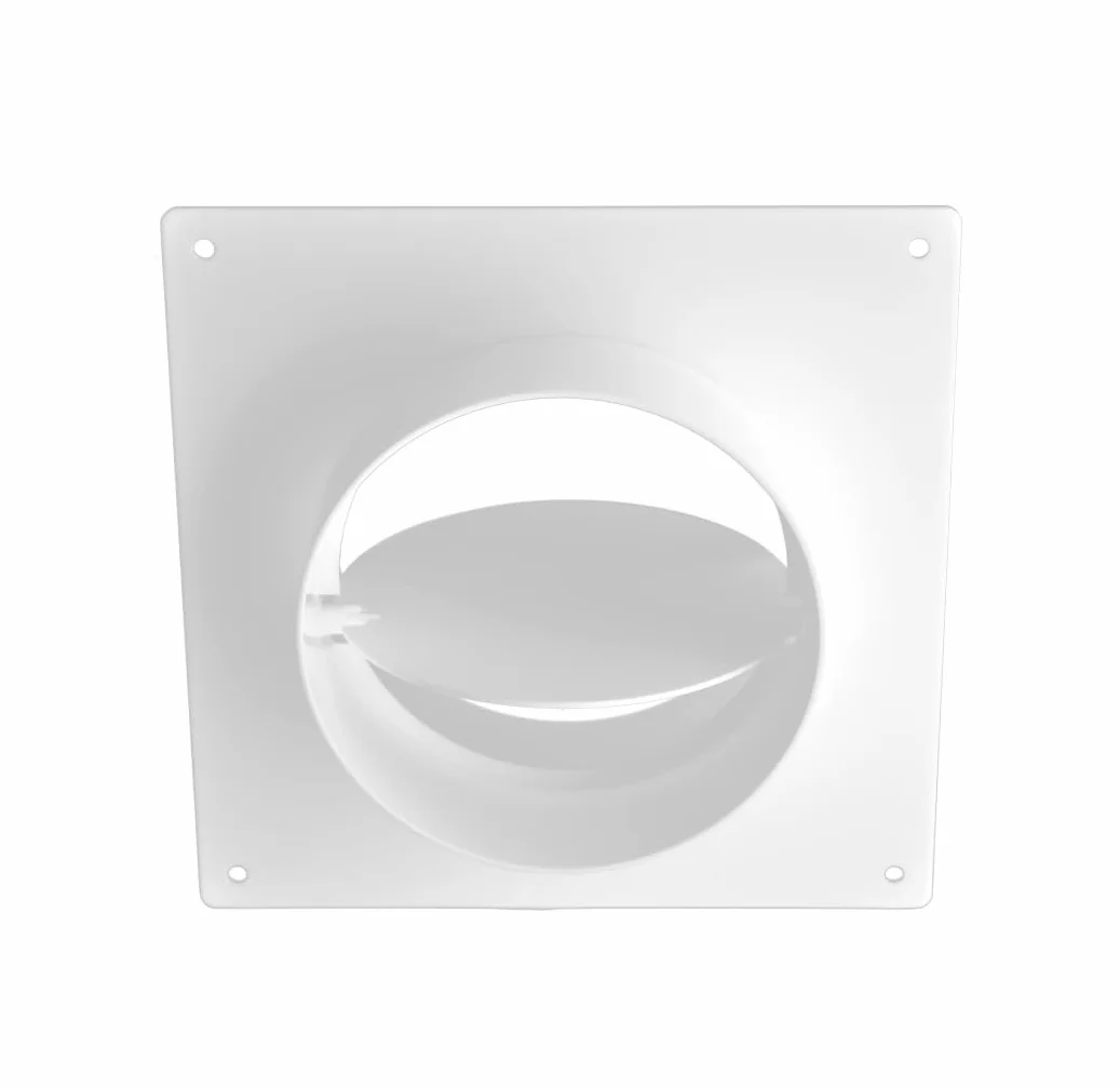 H&C VENT Conector de Brida para Ventilación 150mm con Válvula │ Conectores de Tubo PVC Flexible, Aluminio Manguera Conducto │ Placa de Pared │ Extractor Cocina Tubo Aire Acondicionado Secadora Rejilla