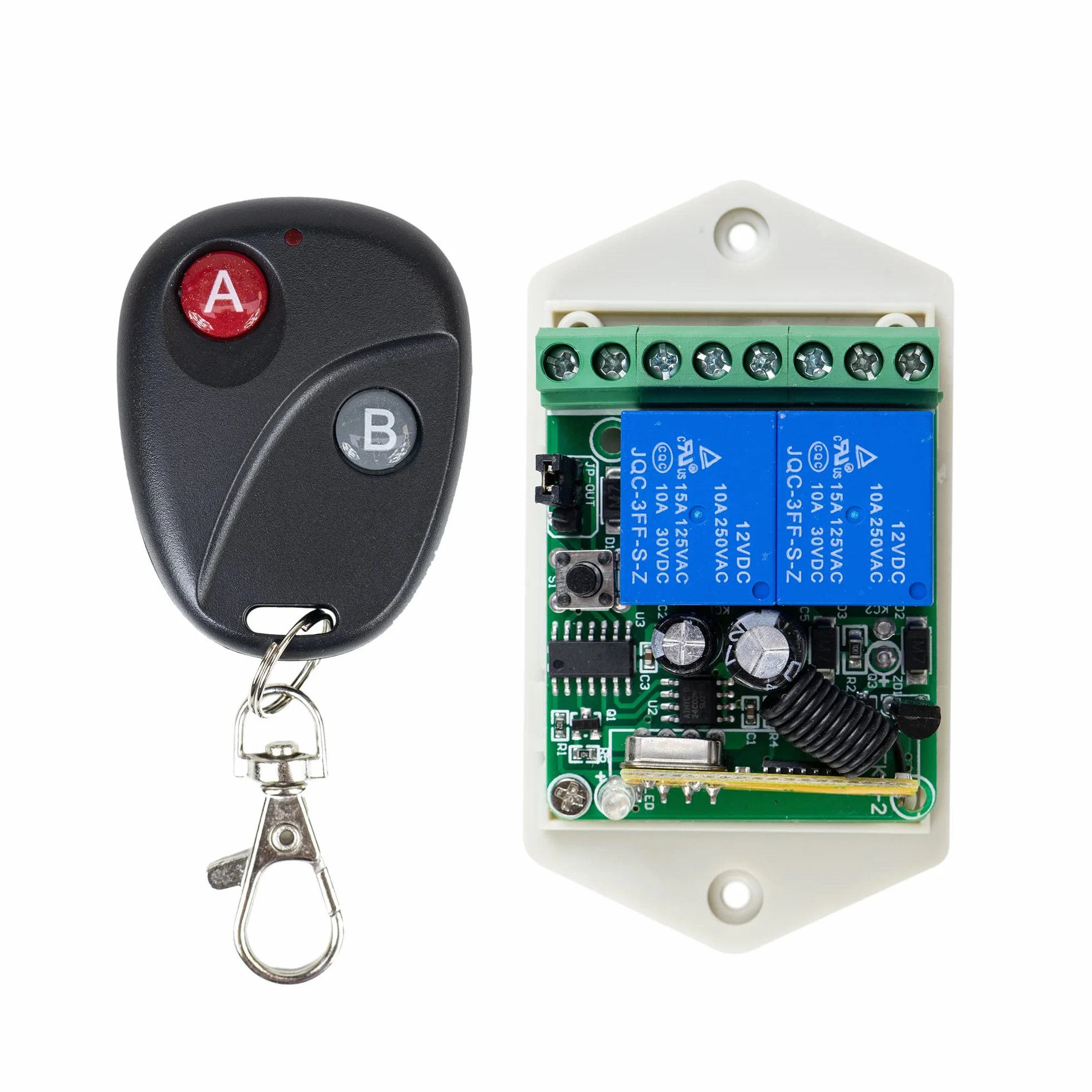 Relé con mando a distancia PNI CA500LR para controlar 1 o 2 puertas de garaje, cancelas, barreras, 2 relés, alimentación 12V