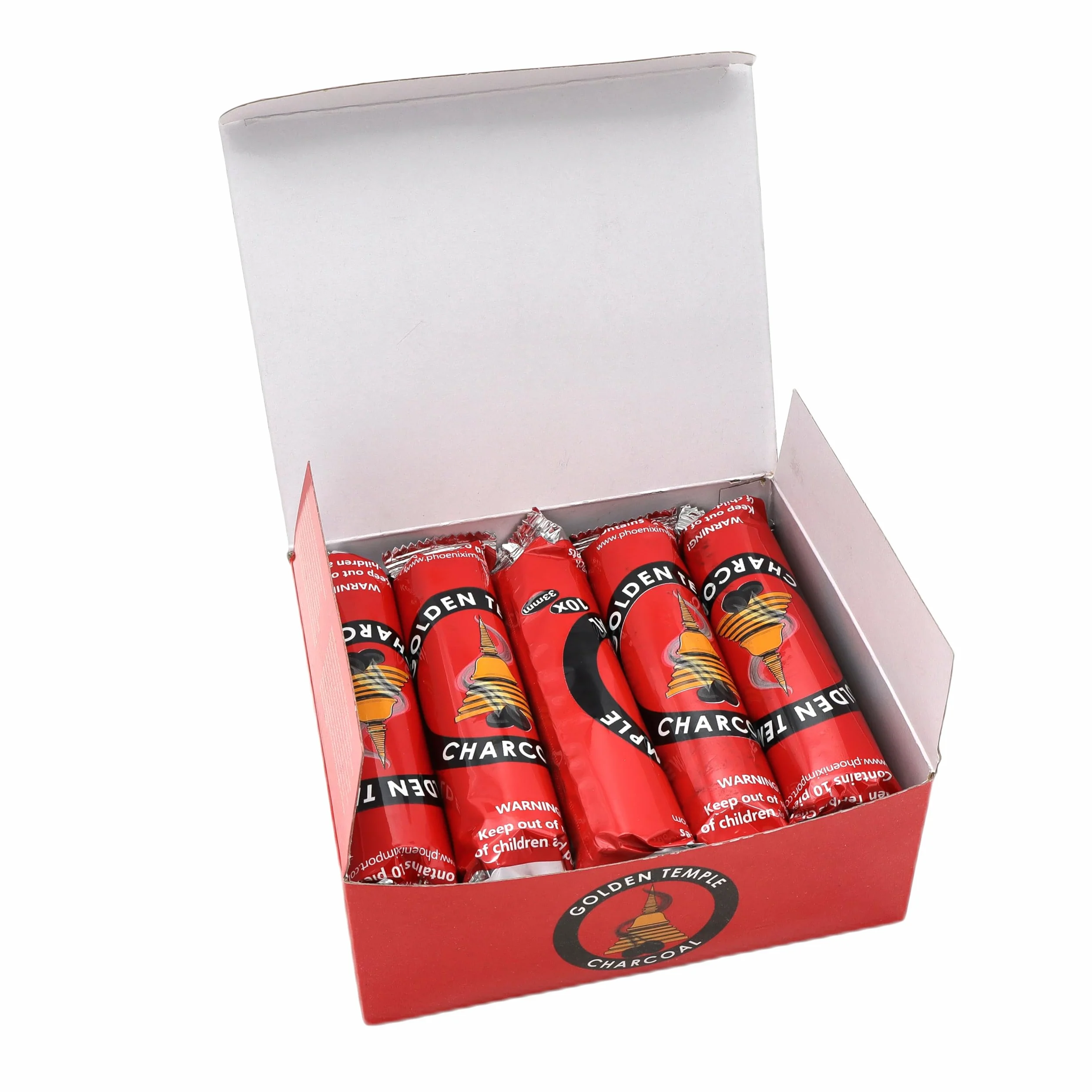 LivuX 100 pastillas de carbón de incienso 33 mm – carbón ahumado de encendido rápido, 10 rollos, ideal para quemar incienso