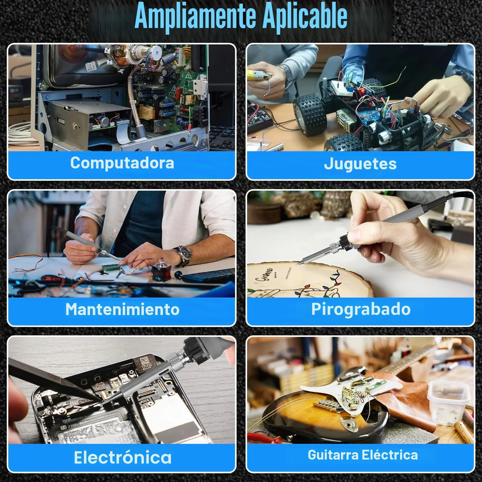 60W Estacion de Soldadura,Kit de Soldador,Estacion de Soldadura Estaño 90-480℃ Temperatura Ajustable con 6 PCS Punta Soldador,Soporte de Rodillo Extraíble
