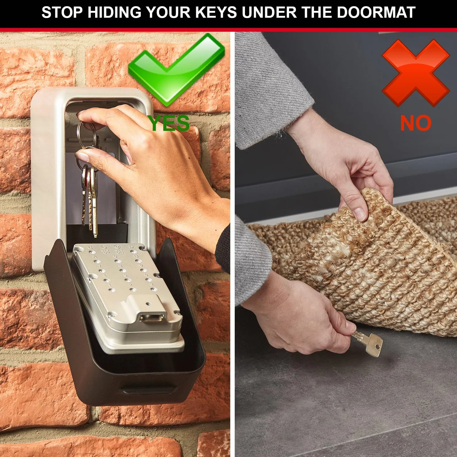 Master Lock Caja Fuerte para Llaves certificada [Extragrande][Montaje Mural] - 5426EURD - Caja de Seguridad Profesional