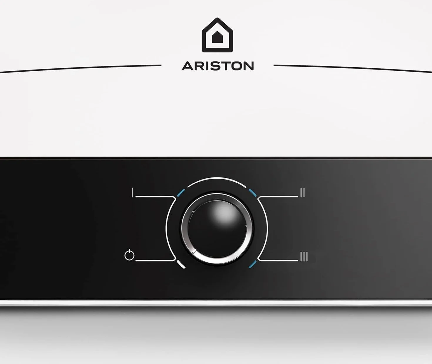 Ariston Aures SM - Termo Eléctrico Vertical Instantáneo, Calentador de Agua Eléctrico Tamaño Reducido, 17,8x30,4x9,8 Fabricado para Instalación en España, Blanco/Negro - Eficiencia A, Rango (A+/F)
