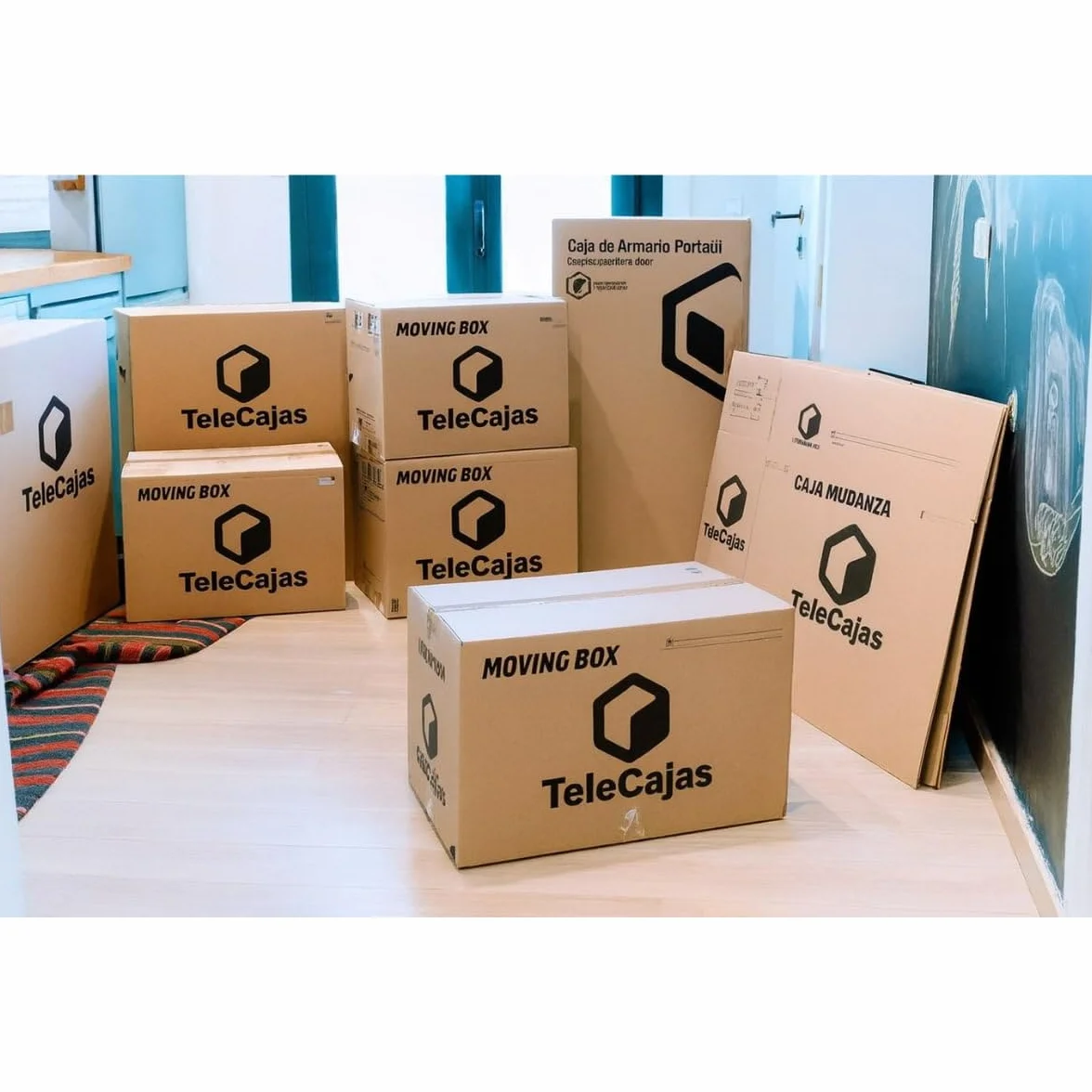 TELECAJAS | 10 Cajas 50x35x35 cm de Cartón con Asas de Mudanza Grandes Resistentes | Ideales para Ropa y Envíos | Regalo 1 Precinto Adhesivo cierre de Cajas | Pack de 10 + Cinta
