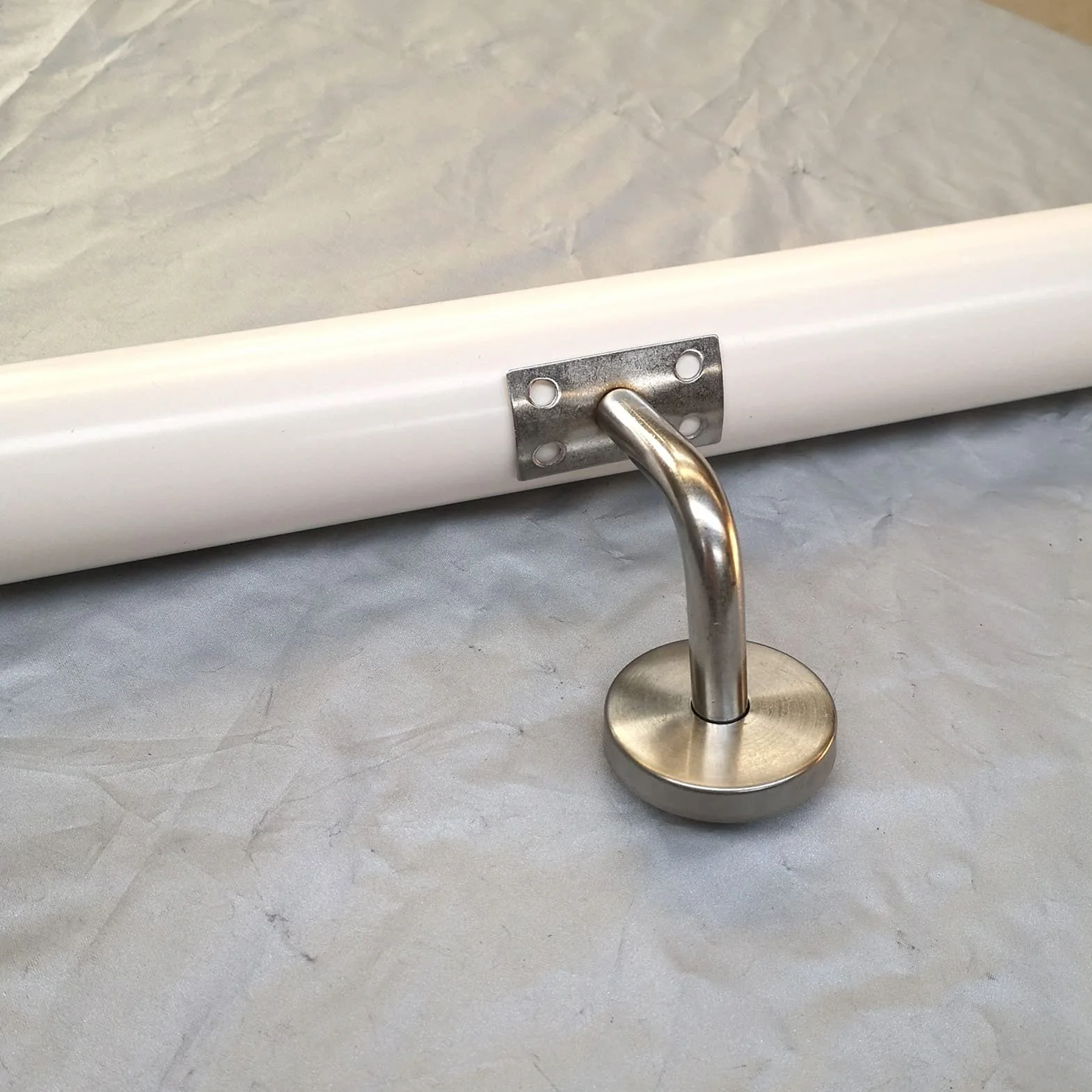 Pasamanos Escalera Madera, Barandilla de escalera antideslizante con soportes, Contra la Pared Kit de Barra de Agarre de Seguridad Para Ancianos y Niños, para Pasillo Villa Loft (Blanco, 250cm)