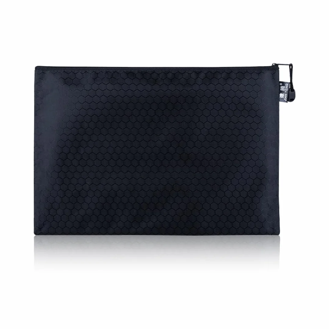 Bolso Impermeable para Dinero con Cremallera A5 Negro