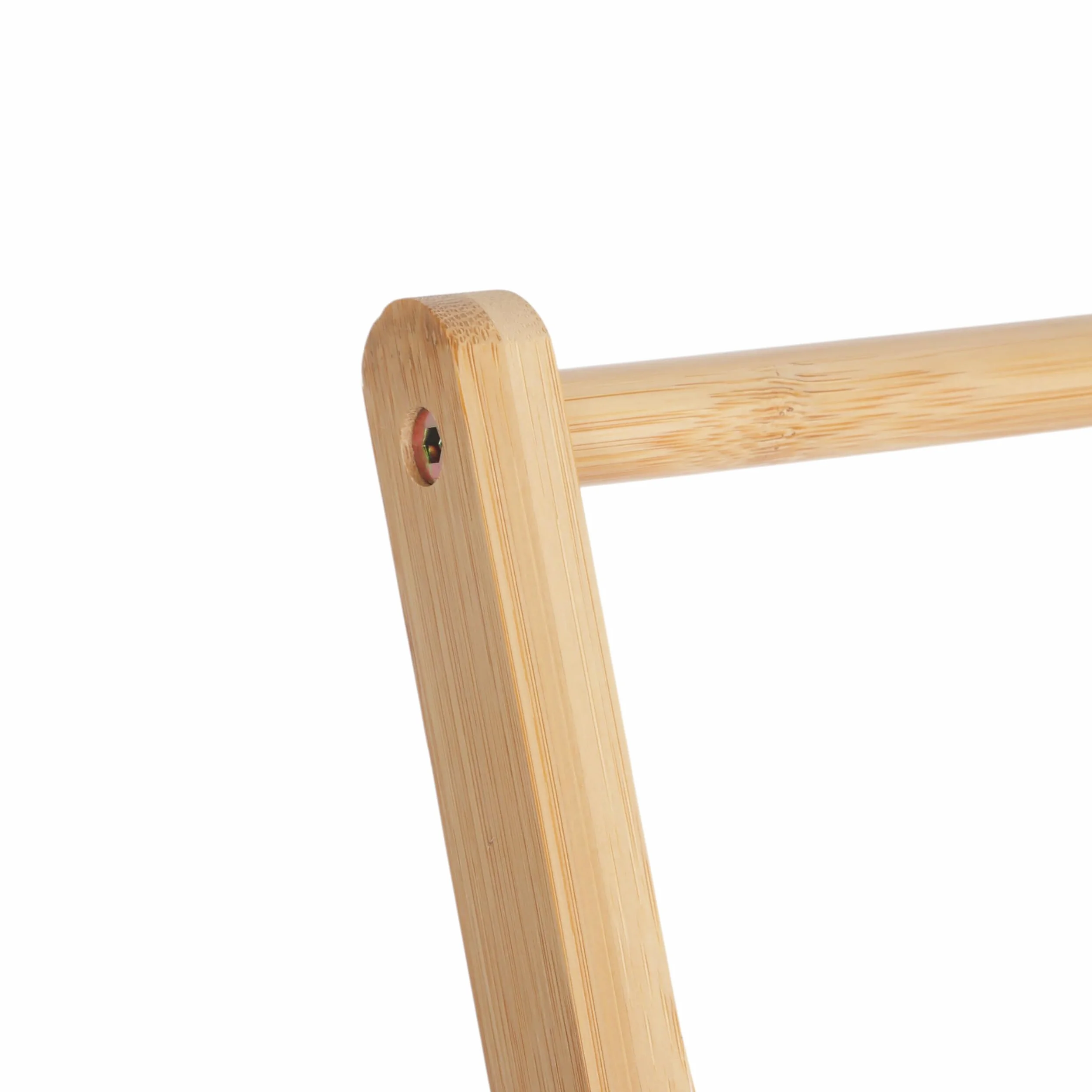 Relaxdays Toallero de bambú, Plegable, con Estante, 3 Barras, 112 x 55 x 44,5 cm, Soporte para Toallas, Color Natural