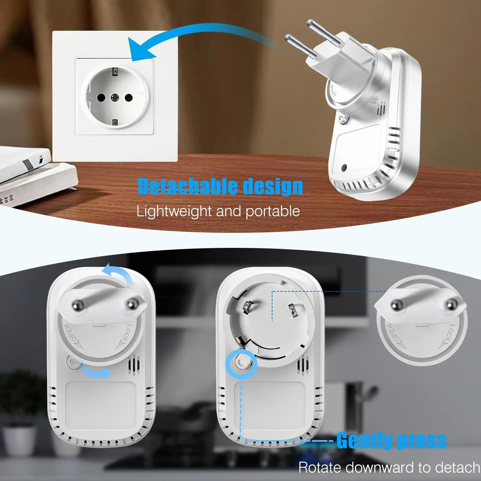 YOJOCK CO-Melder, Detector de Monóxido de Carbono 3-en-1 con Sensor de Temperatura y Humedad, Detector CO para Casa, Camper, Apartamento, Sótano, Taller y más, Certificado EN 50291 (Blanco)