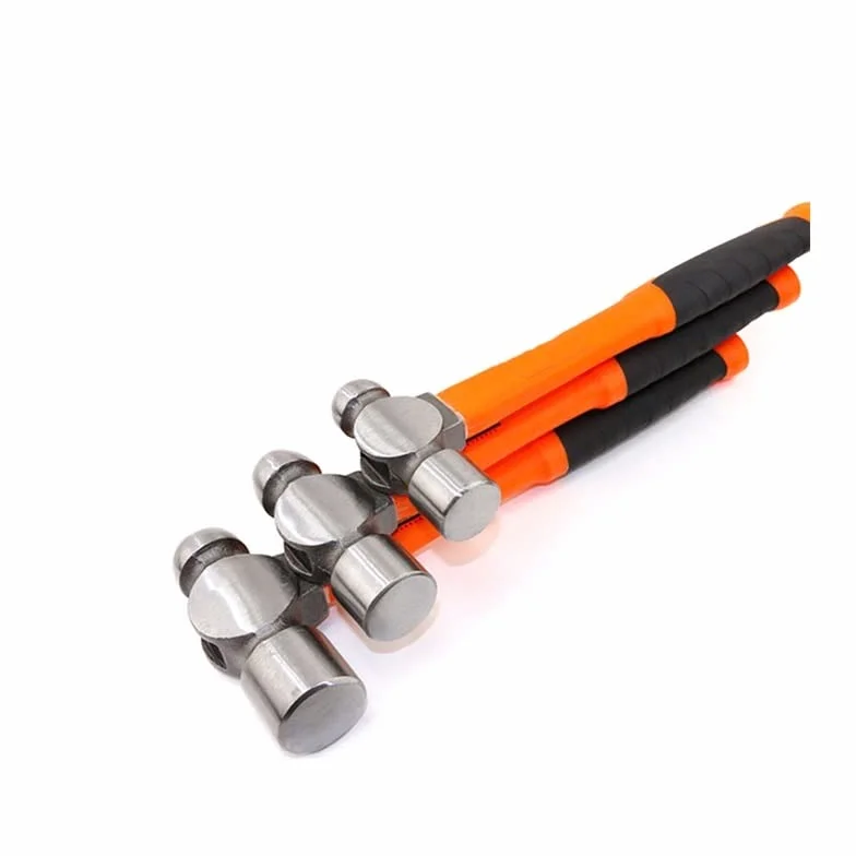 Yaoqijie Martillo de bola de 1 libra 1.5 libras 2 libras con mango de goma para clavos, martillos de cabeza redonda, martillo de escape de acero de alto carbono, herramientas de mampostería, 1