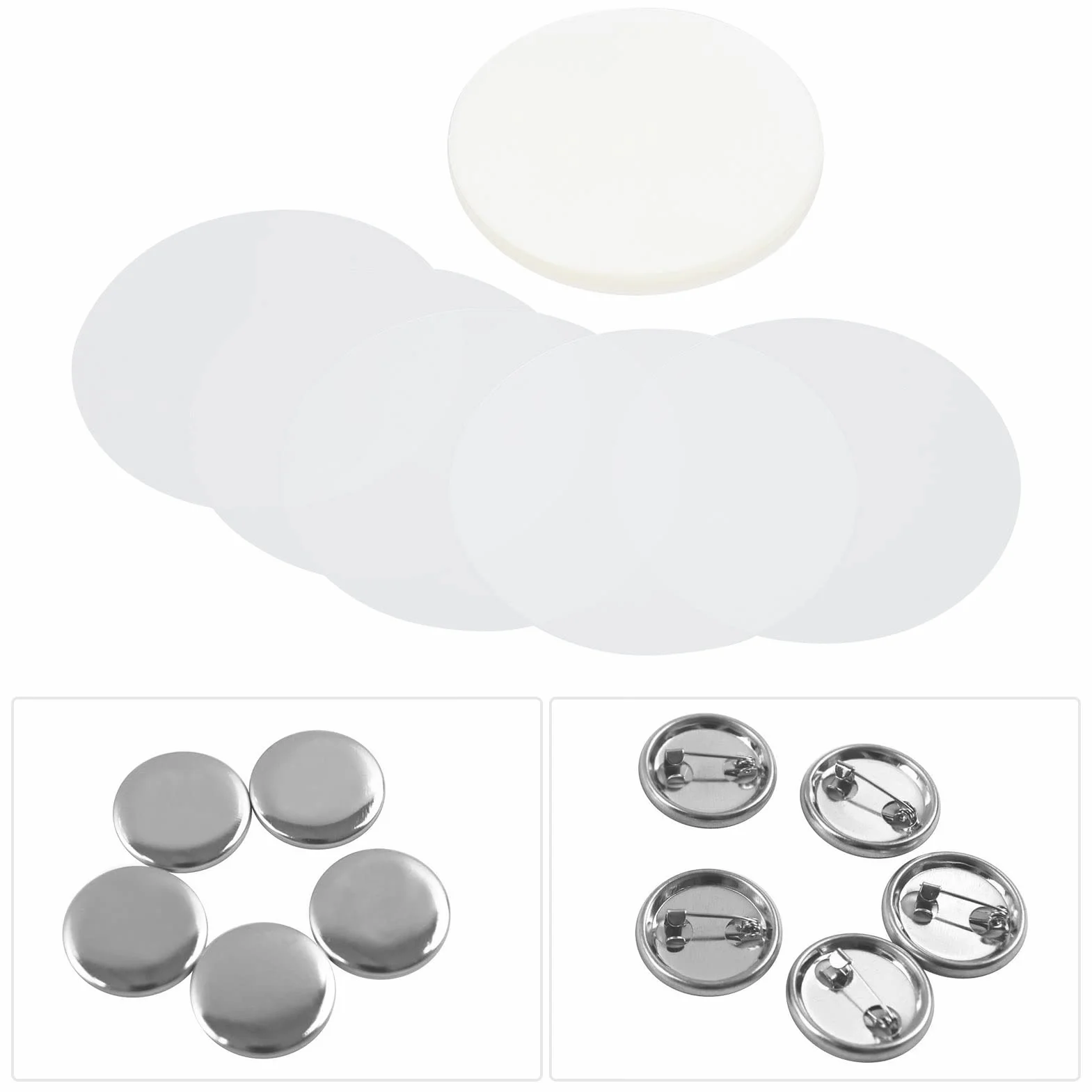 Película Transparente, Película de Insignia de 100 Piezas para Botón de Insignia Redonda, Película Protectora de Insignia Transparente para Fabricante de Botones de Bricolaje Sellos(58mm/2.3in)