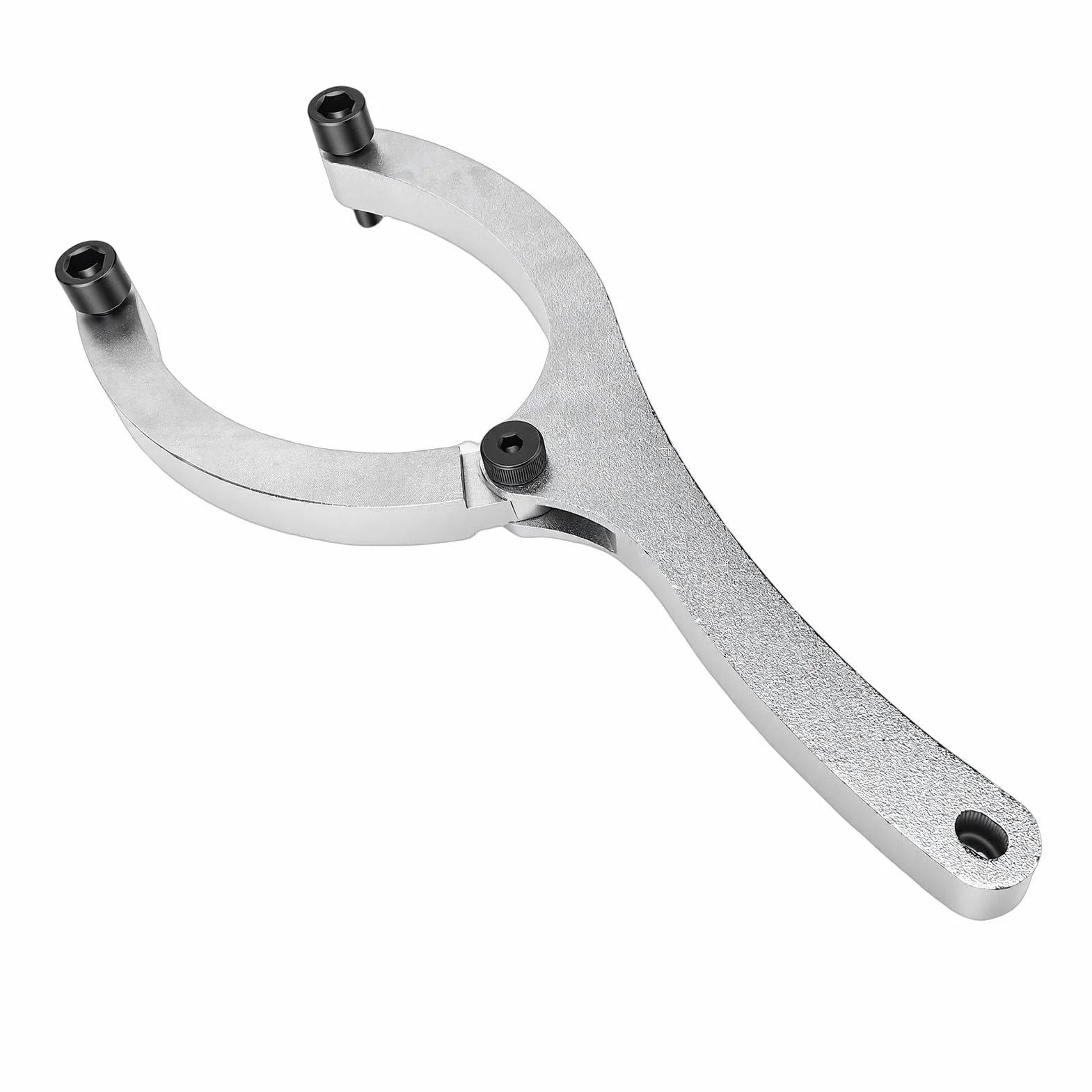 FTVOGUE Llave para Tuercas de Prensaestopas, Llave Ajustable de 11 Pulgadas para Sellos de Aceite de Alta Resistencia con para Cilindros Hidráulicos, Incluye 2 Pasadores M4, 2 Pasadores