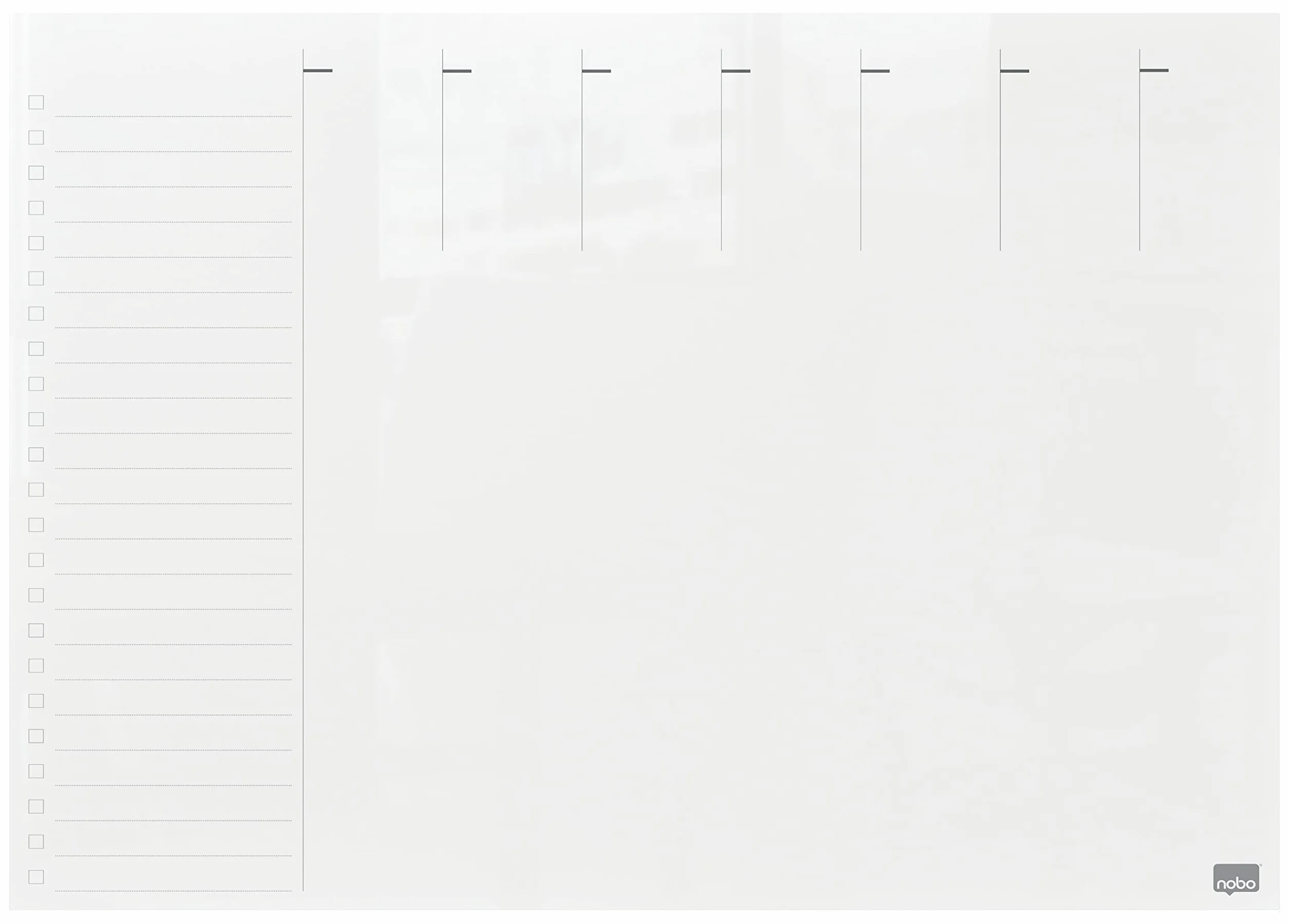 Nobo Pizarra Magnética de Cristal 430x560mm Semanal Sin Marco Oficina Casa