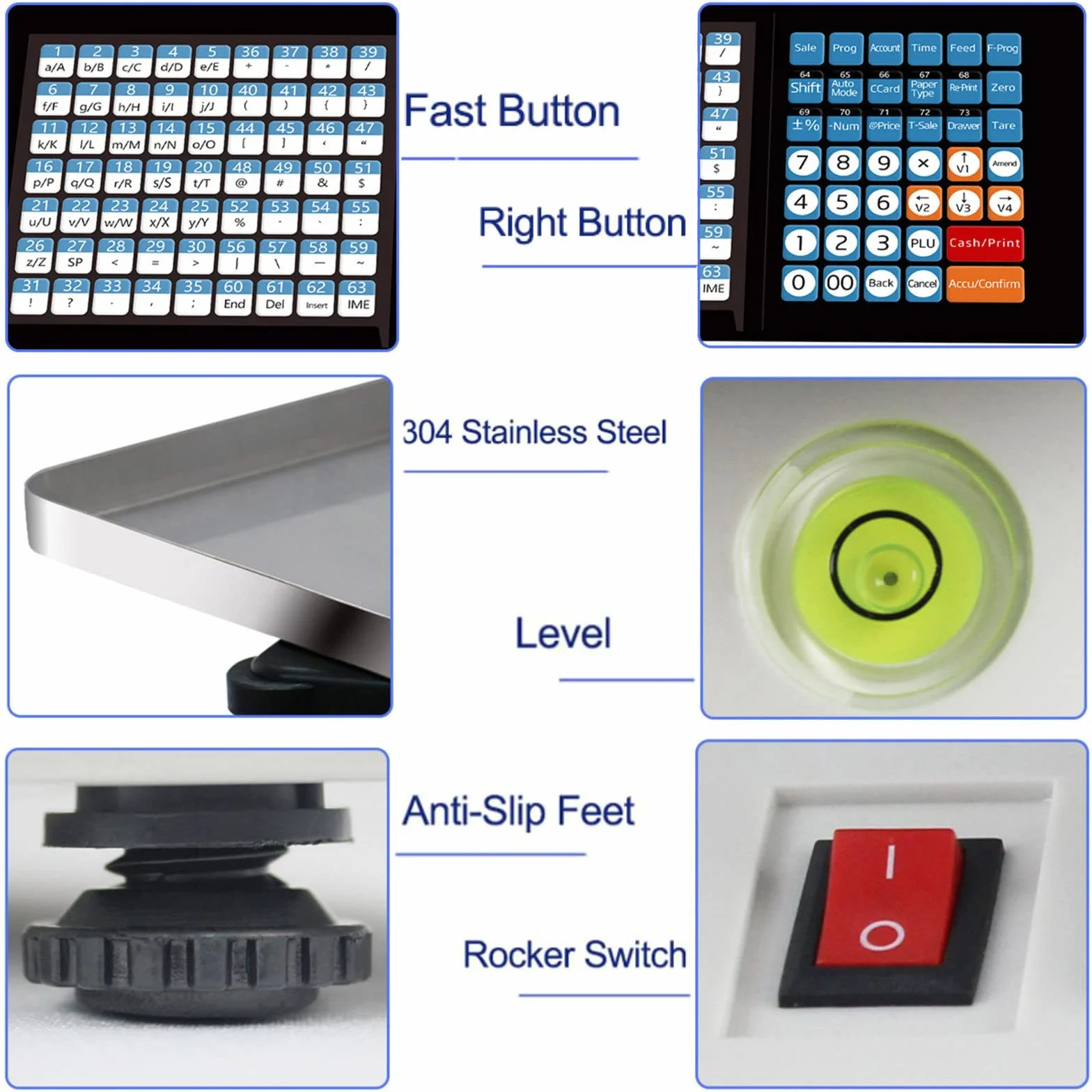 Bascula de Comercio Digital Electronica, 30KG Balanza Comercial para Pesar Fruta, Verdura Peso, Pantalla LCD Digital de Doble Cara, Impresión de Adhesivo y Recibo Térmico - Español WiFi