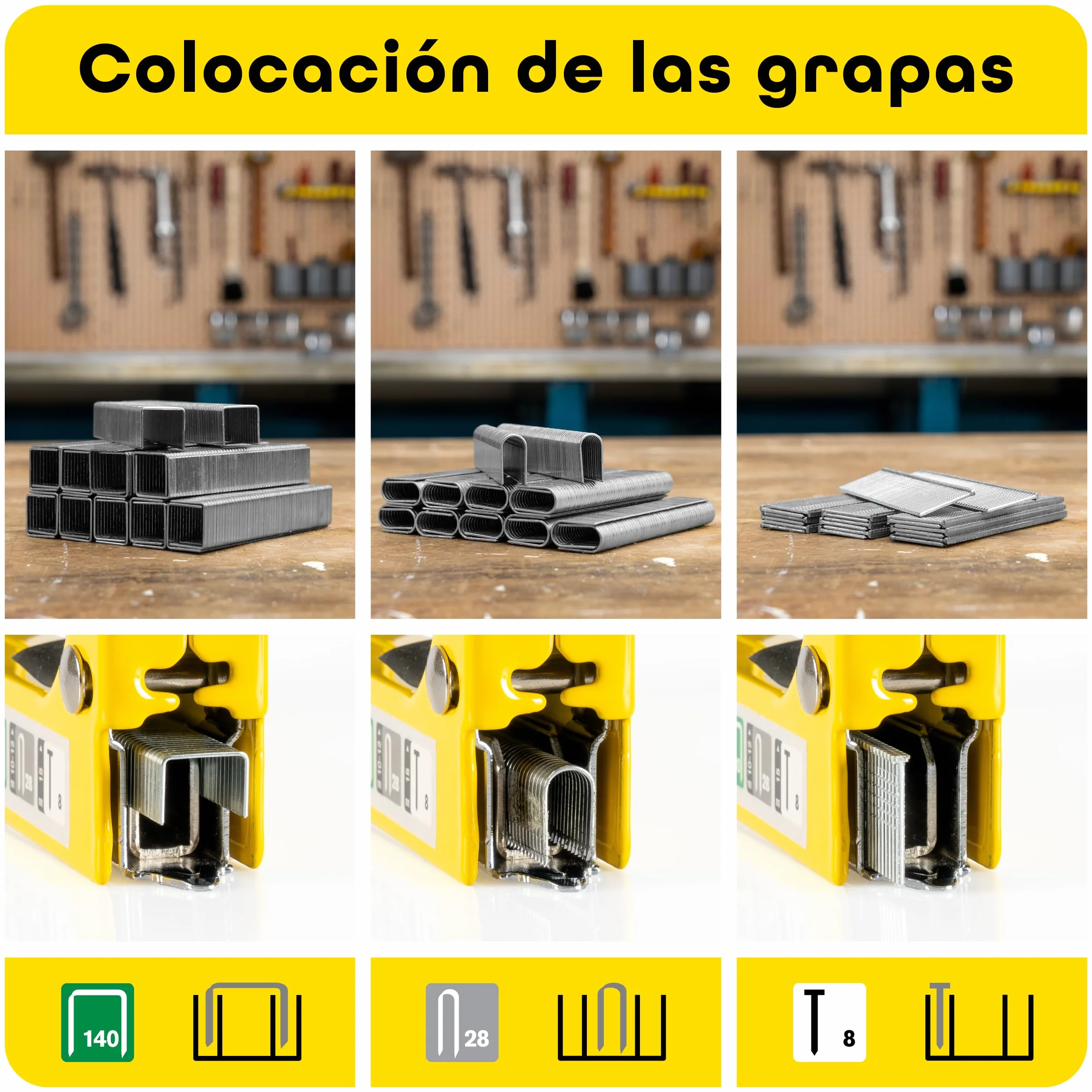 Rapid NUNU Grapadora Manual 3 en 1 para Madera con 3.000 Grapas y clavos. Grapadora Profesional para Tapicería, Paredes, Moquetas y Fijación de Cables, Potencia Ajustable, Diseño Ergonómico