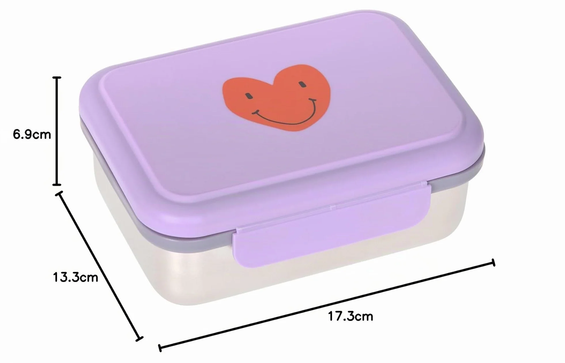 Lässig Fiambrera acero inoxidable Little Gang Heart lilac