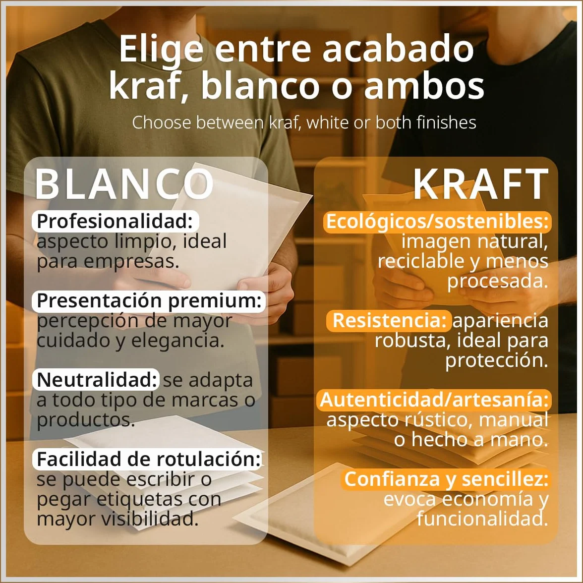 Sobres Acolchados para Envíos Multitamaño 3 Tamaños Kraft y Blanco Cierre Autoadhesivo Papel con Burbuja Interior Pack S 12 sobres