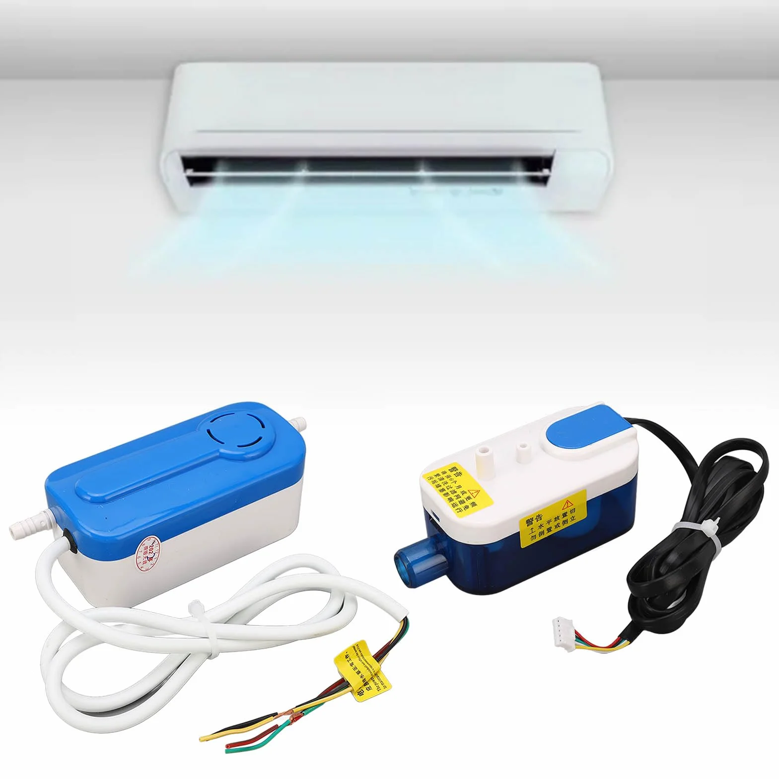 Bomba de Condensado Automática, AC110 a 240V 24L/H 200ml Bomba de Eliminación de Condensado HAVC Silenciosa, Bomba de Drenaje de Condensación Automática Mini Dividida Silenciosa