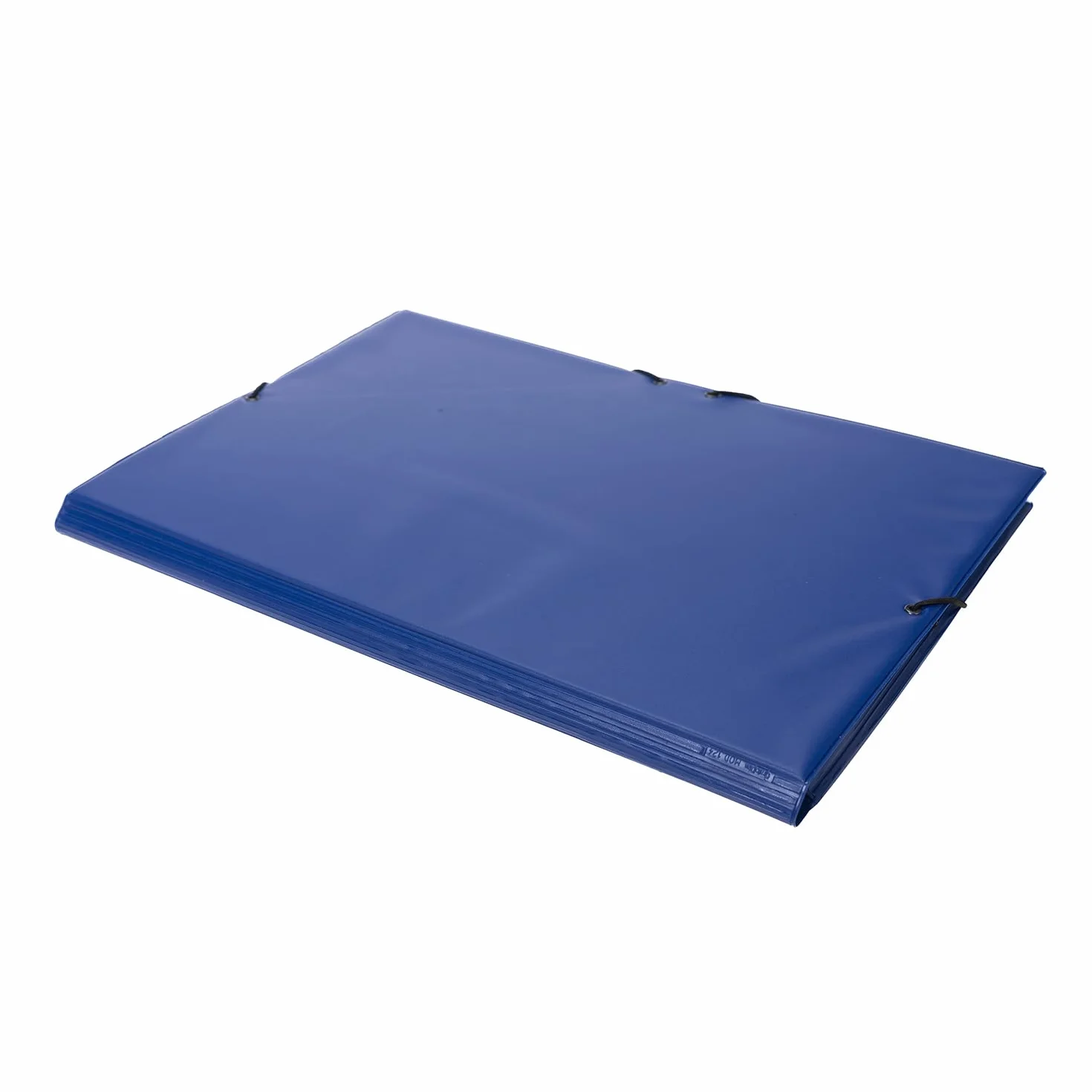 Carpeta PVC Azul Folio Prolongado Tres Solapas Cierre de Gomas 38x28cm