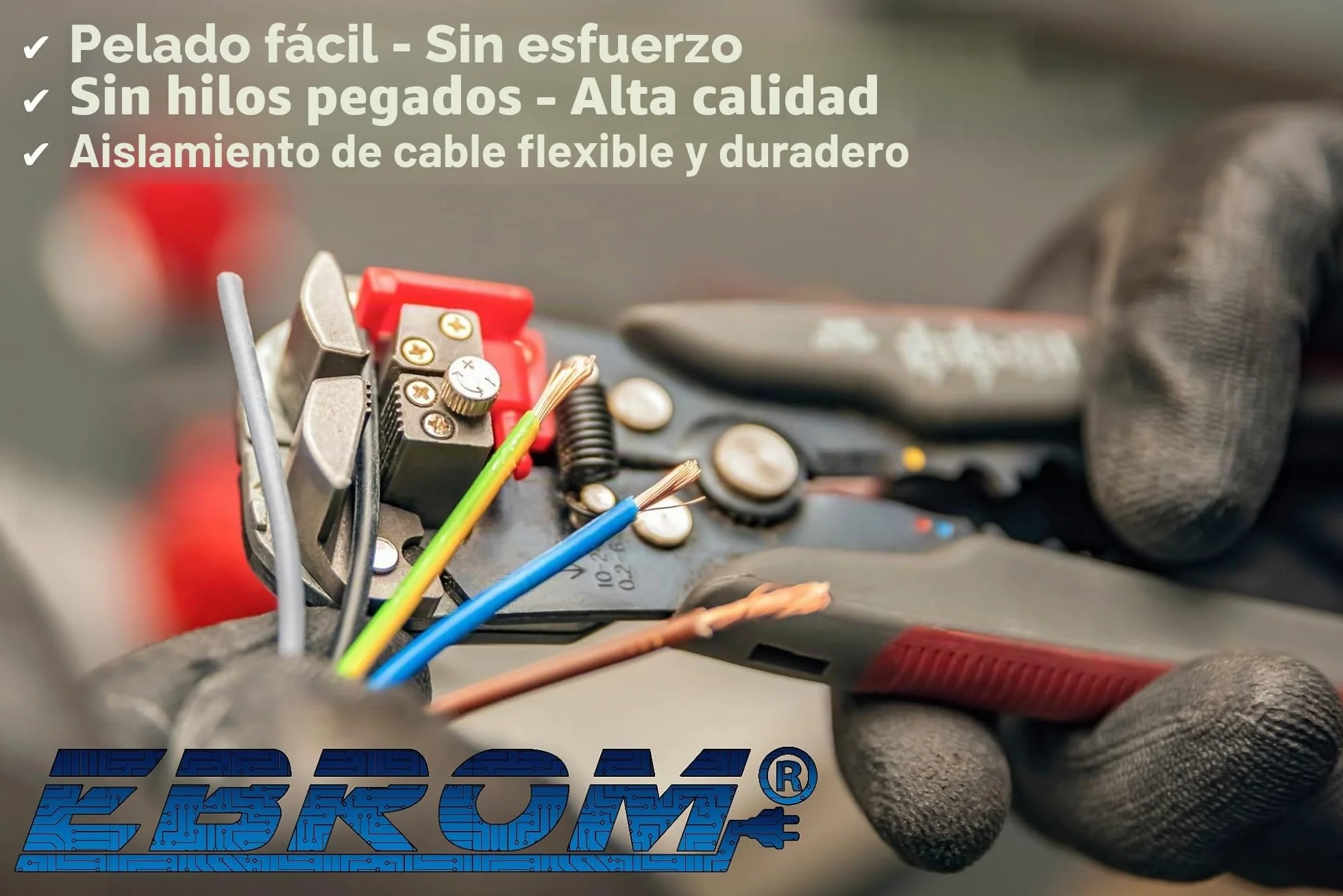 EBROM - línea de manguera de plástico cable de dispositivo de línea de cable LED redondo H03VV-F 4x0,75 mm², negro, 20 m
